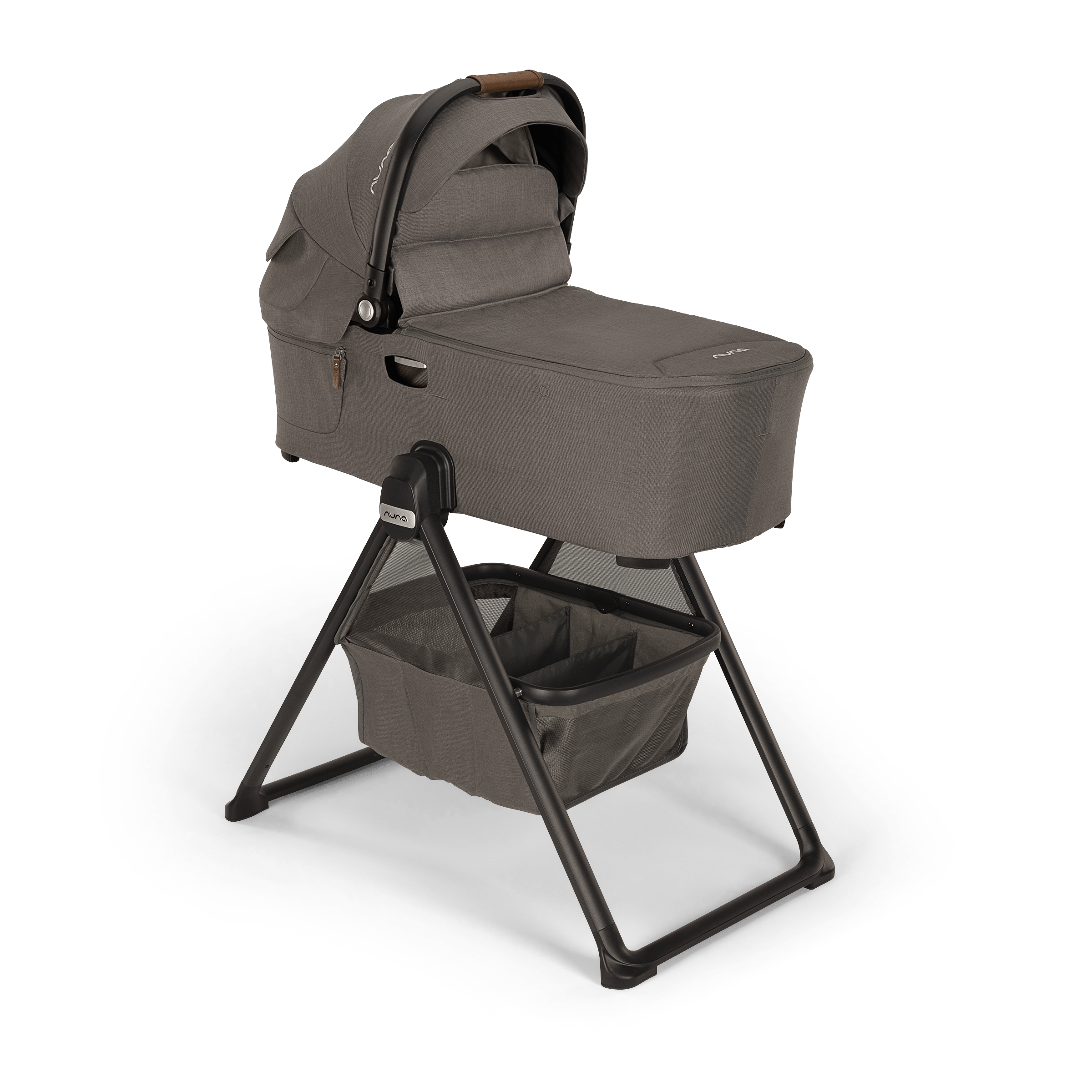 Nuna DEMI Next Bassinet with Stand - Granite Gray | Premium Baby Bassinet for Newborns | Perfect for Nursery, Bedroom & Travel
