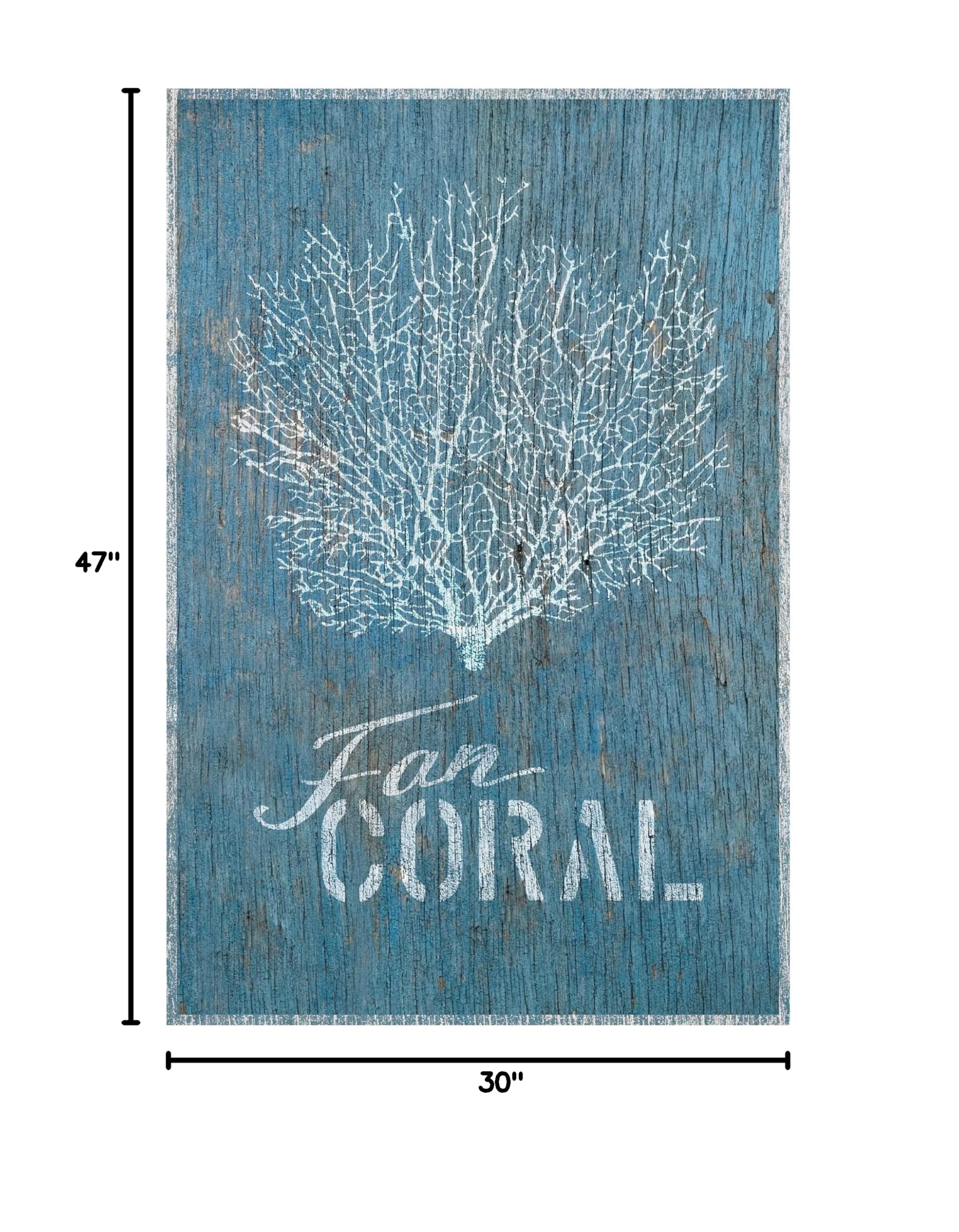 Trademark Fine Art 'Fan Coral on Blue Wood' Canvas Wall Art by Cora Niele - Perfect for Living Room, Bedroom & Office Decor