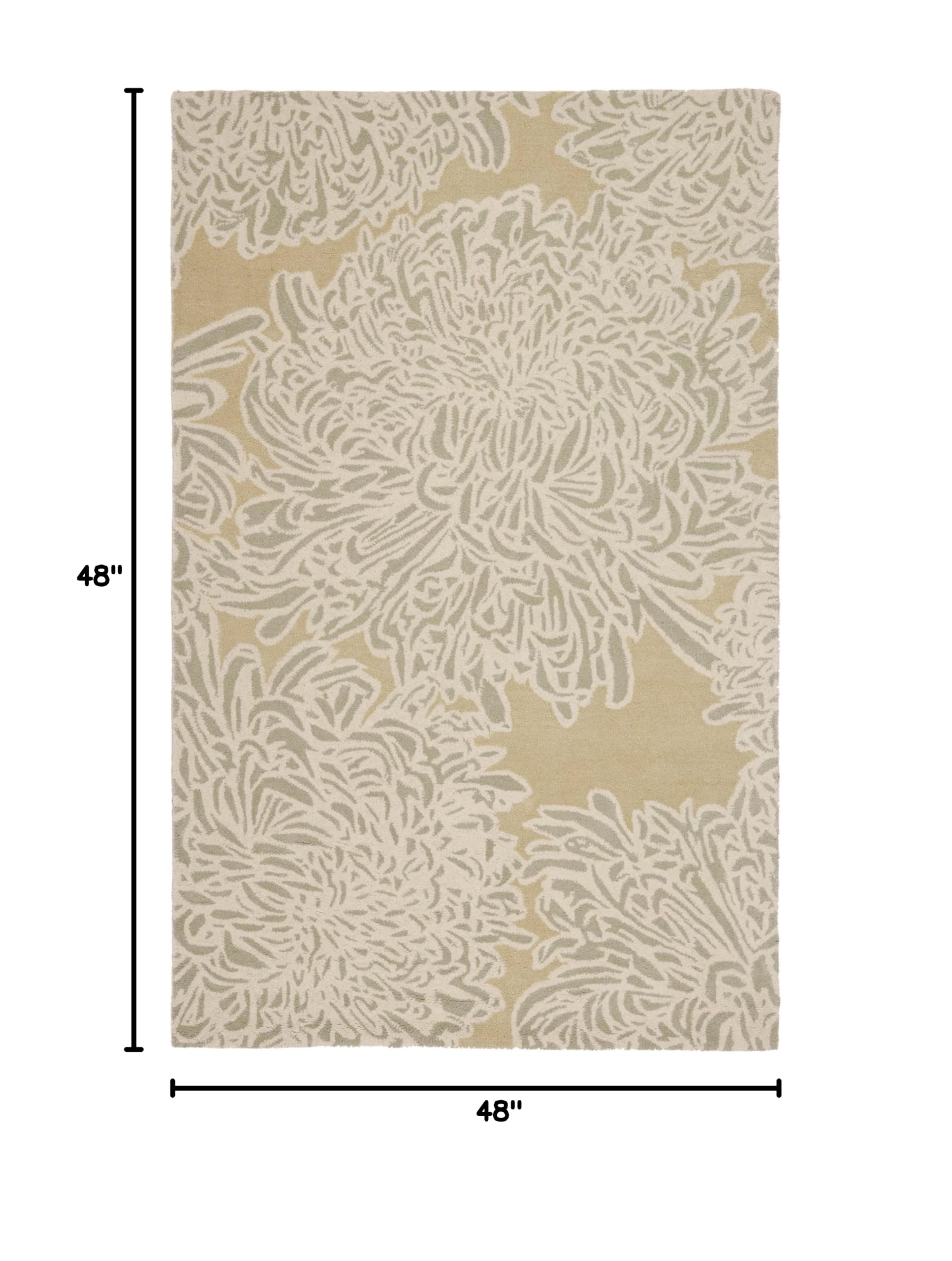 MARTHA STEWART x SAFAVIEH 4' Round Saguaro MSR4542D Handmade Chrysanthemum Wool Area Rug - Soft Bohemian Home Decor for Living Room, Bedroom & Nursery