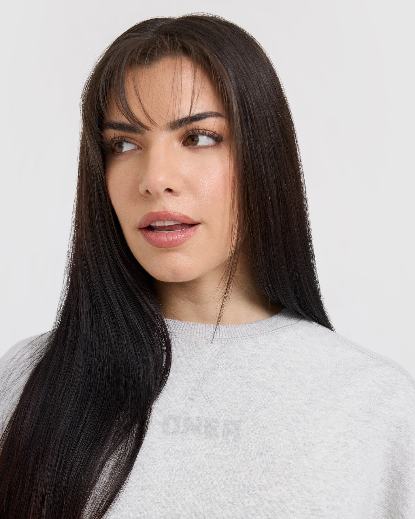 Raw Lounge Crop Sweatshirt for Women - Light Grey Marl Pullover | Cozy Casual Wear for Home, Yoga & Street Style
