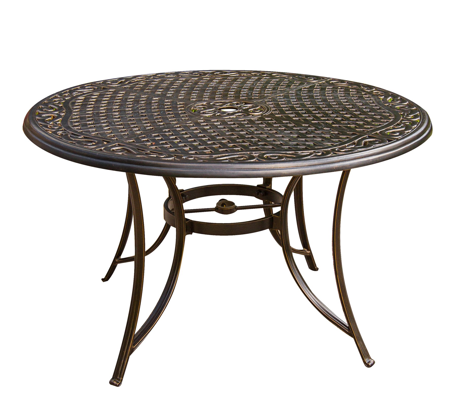 Hanover Manor 5-Piece Outdoor Dining Set - Rust-Resistant Aluminum Patio Furniture with PVC Sling 360° Swivel Rocking Chairs & Round Table for Backyard, Deck, Porch - Perfect for Outdoor Entertaining & Relaxation