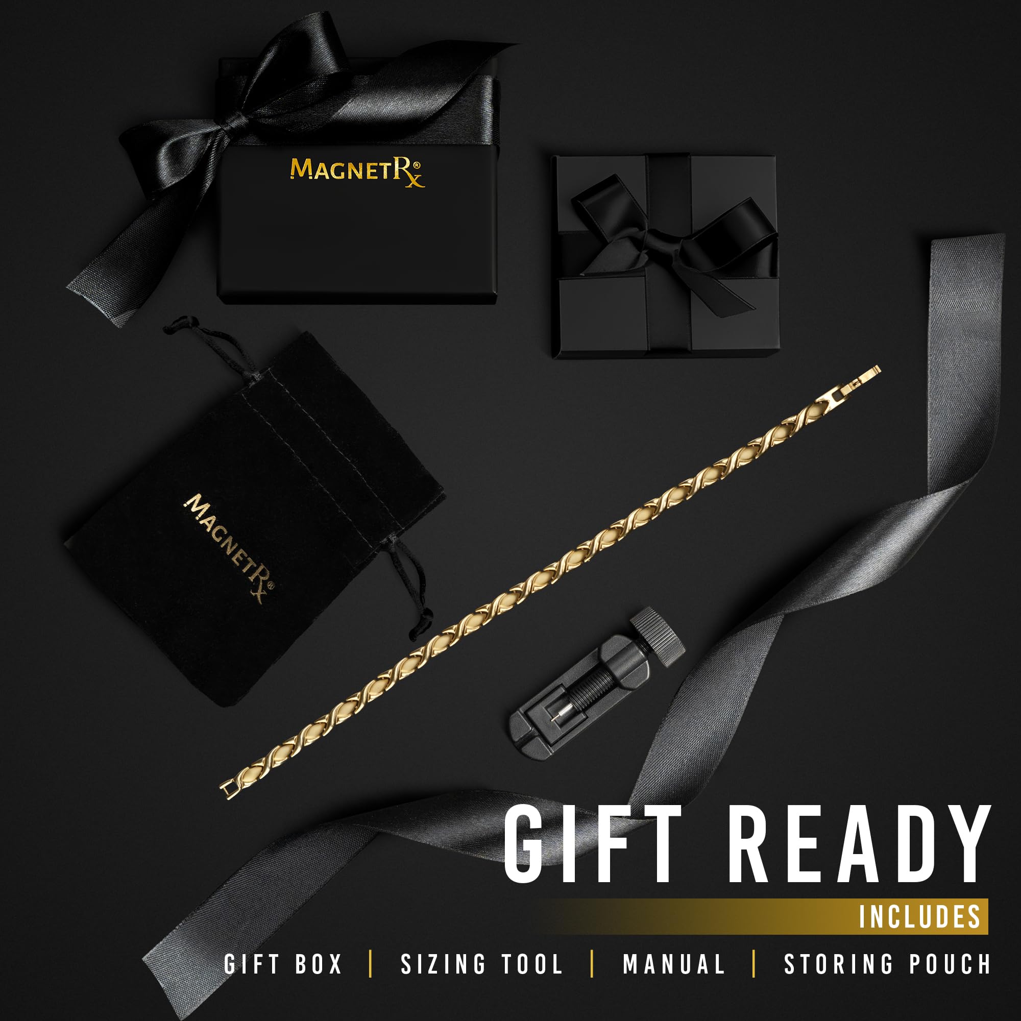 MagnetRX® Women's Magnetic Ankle Bracelet - Ultra Strength Titanium Anklet with 34 Magnets for Pain Relief & Circulation - Gold Magnetic Jewelry for Arthritis, Fitness & Everyday Wear