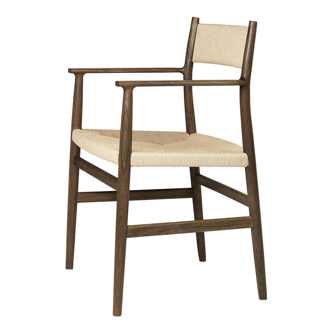 Arv Dining Armchair with Paper Cord Seat - Modern Woven Rattan Chair for Kitchen, Dining Room & Patio - Comfortable & Stylish Home Furniture