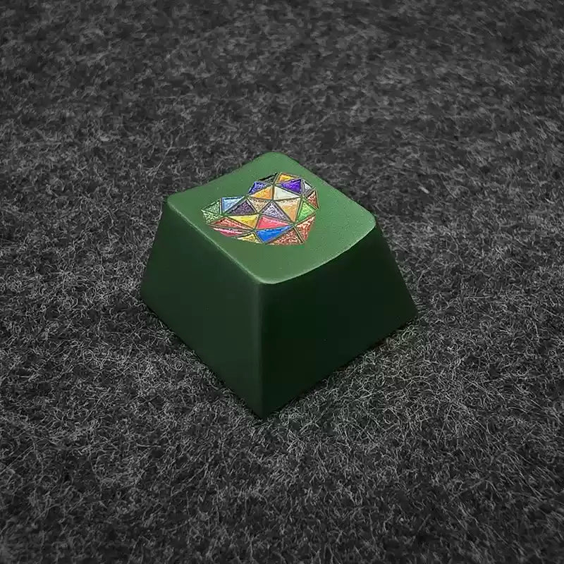 Vibrant Heart-Shaped Anodized Aluminum Alloy Keycaps - OEM R4 Height for Mechanical Keyboards - Perfect for ESC Key Customization & Gaming Setup Accessories