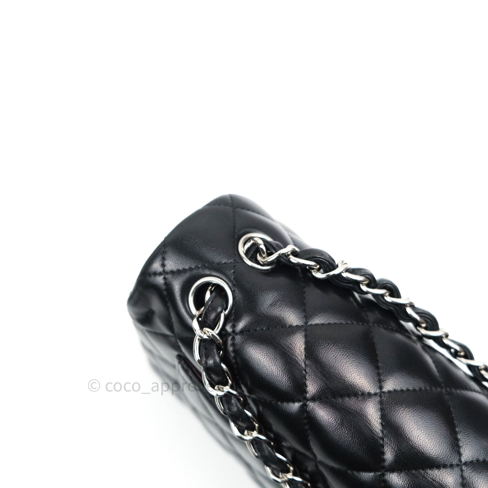 Chanel Classic Jumbo Double Flap Bag Black Lambskin Leather with Silver Hardware - Luxury Designer Handbag for Women, Perfect for Evening Events & Special Occasions