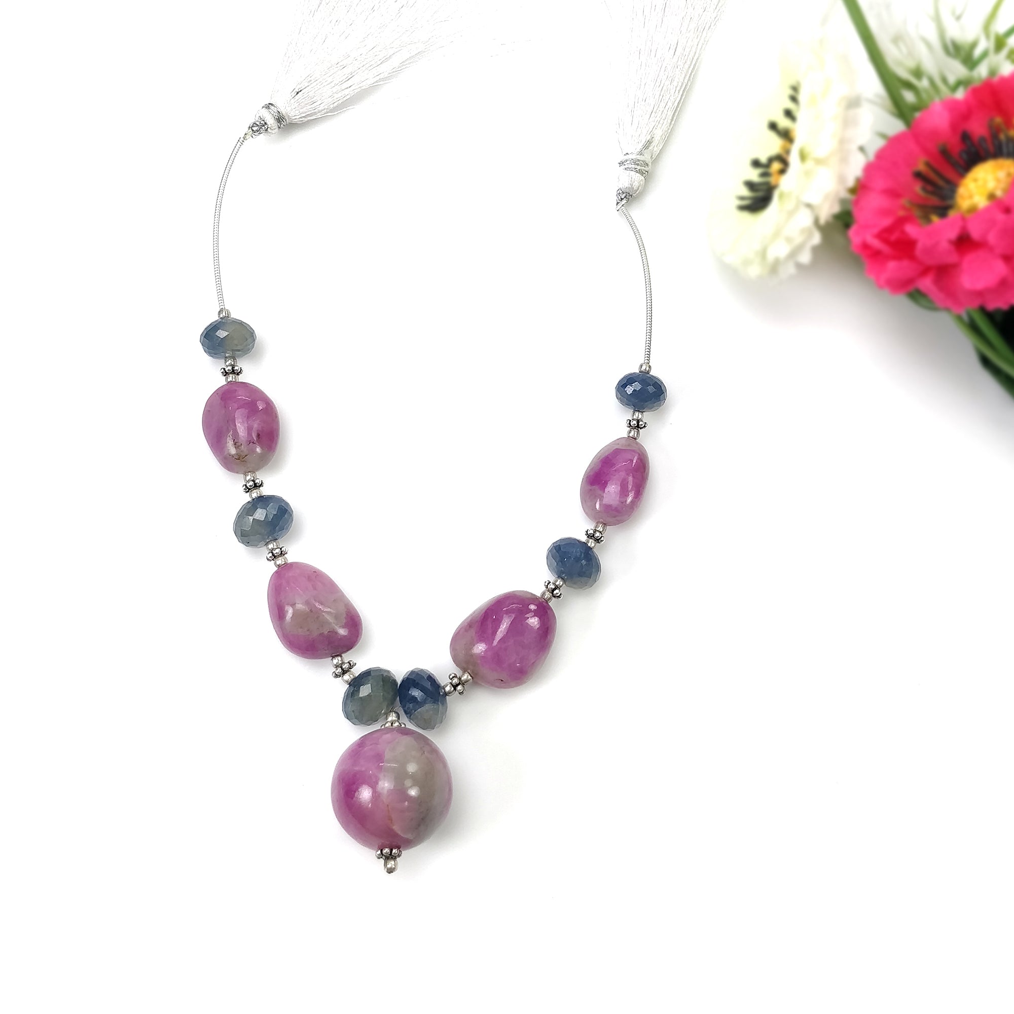 Natural Untreated Bi-Color Zoisite Ruby & Blue Sapphire Loose Beads - 195.40cts Gemstone Balls (10mm-19mm) for Jewelry Making, DIY Crafts & Healing Crystal Collections