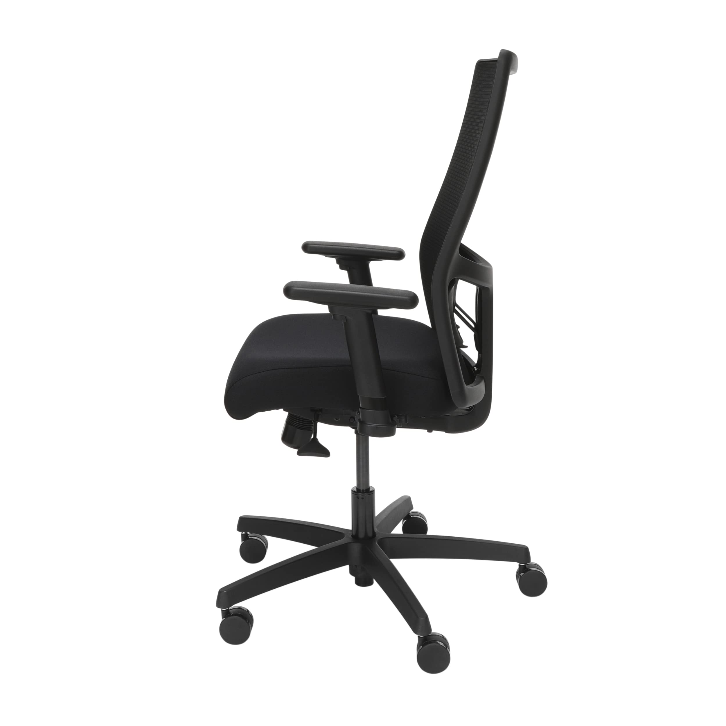 HON Ignition 2.0 Ergonomic Office Chair - Adjustable Lumbar Support & Armrests, Seat Slide Mechanism, High Back Support with Cushion, Swivel Wheels, Black - Perfect for Home Office, Gaming & Workspace Comfort