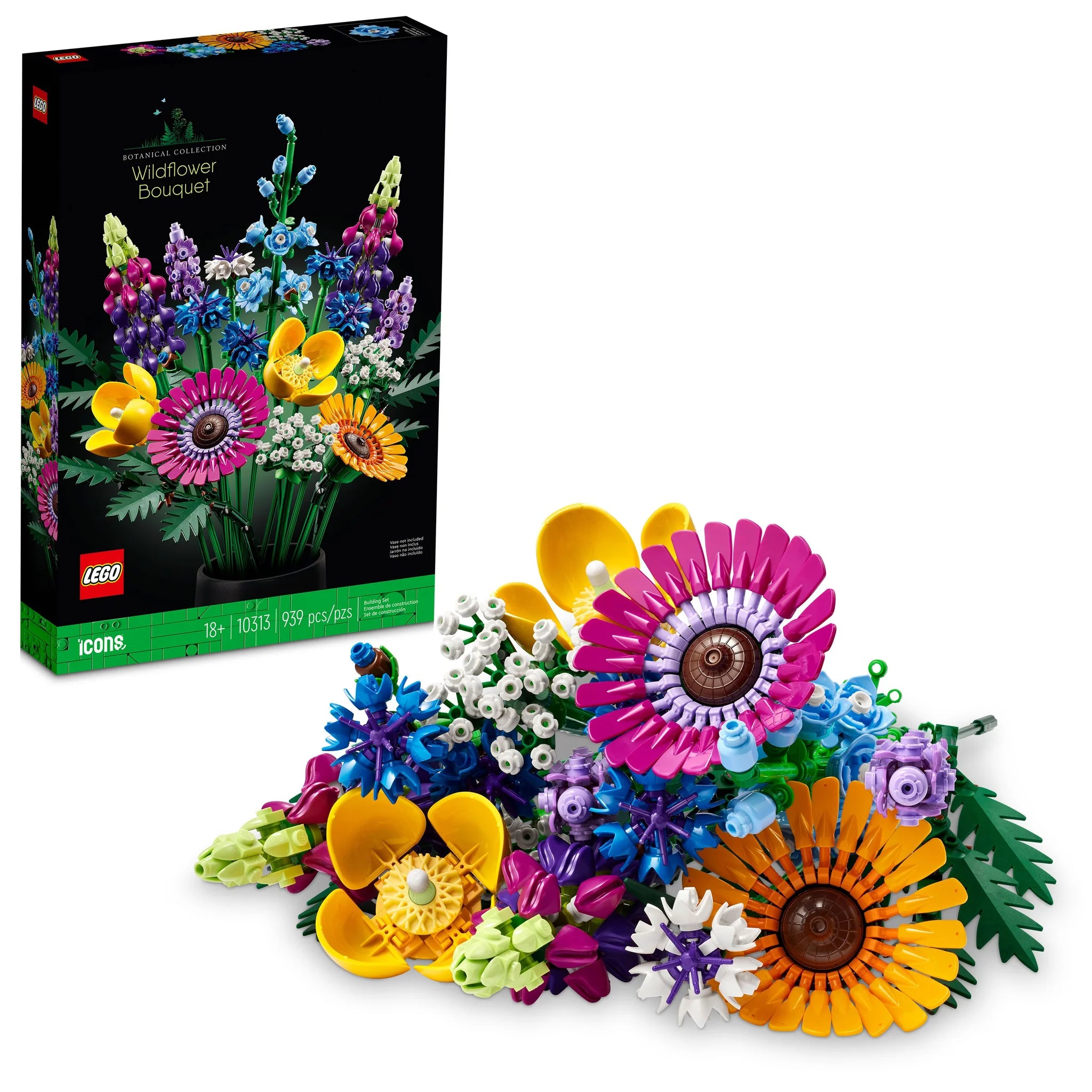 LEGO® Icons Wildflower Bouquet Building Kit - Creative DIY Flower Set for Home Decor, Gift, or Office Display | Perfect for Adults & Teens
