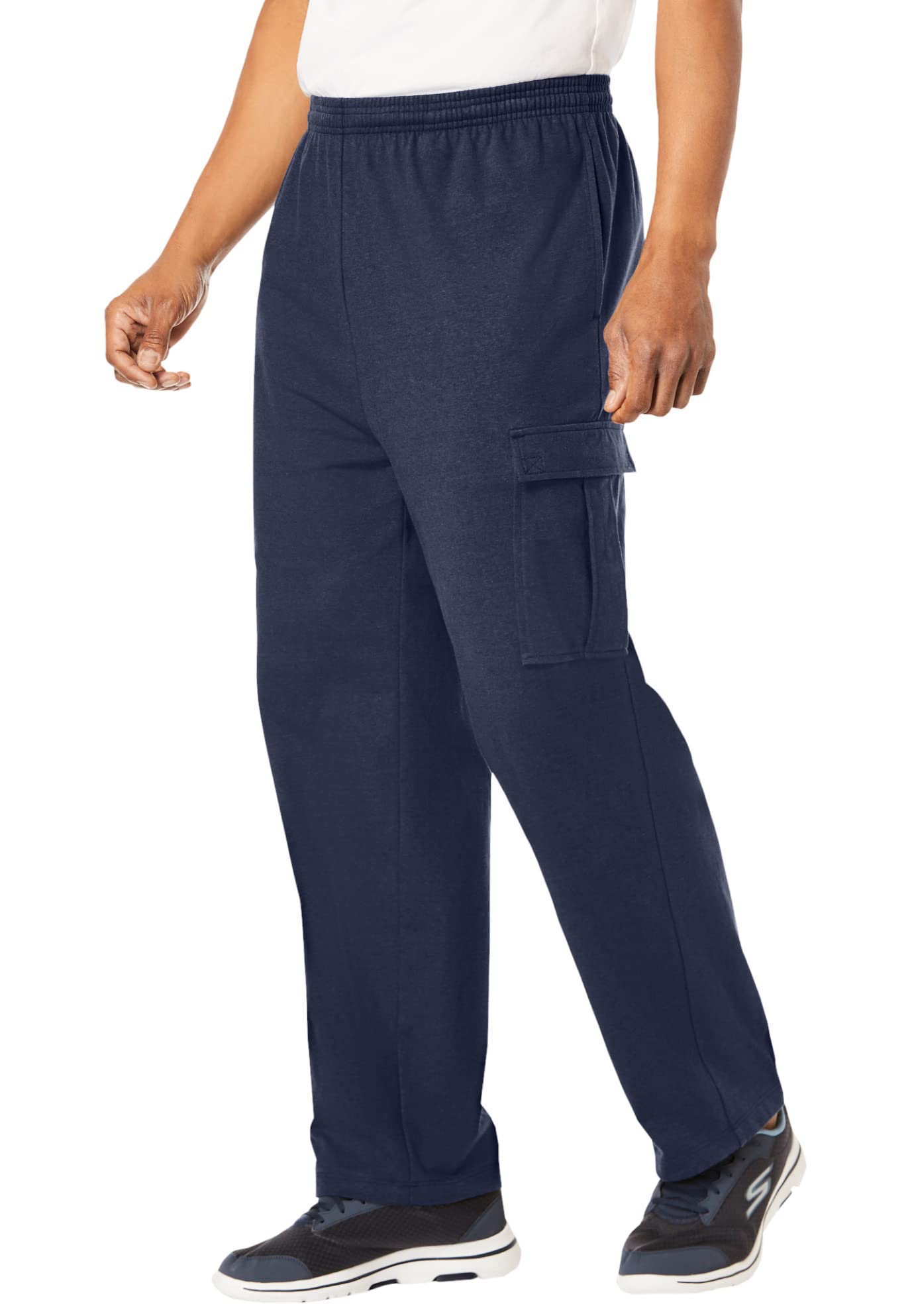 **KingSize Men's Big & Tall Lightweight Jersey Cargo Sweatpants - Comfortable Lounge & Workout Pants for Casual Wear & Gym**