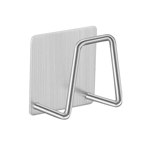 Stainless Steel Kitchen Sink Sponge Holder with Self-Adhesive Backing - Wall-Mounted Drain Drying Rack & Storage Organizer for Sponges, Brushes, and Cleaning Tools - Perfect for Small Kitchens, RVs, and Apartments