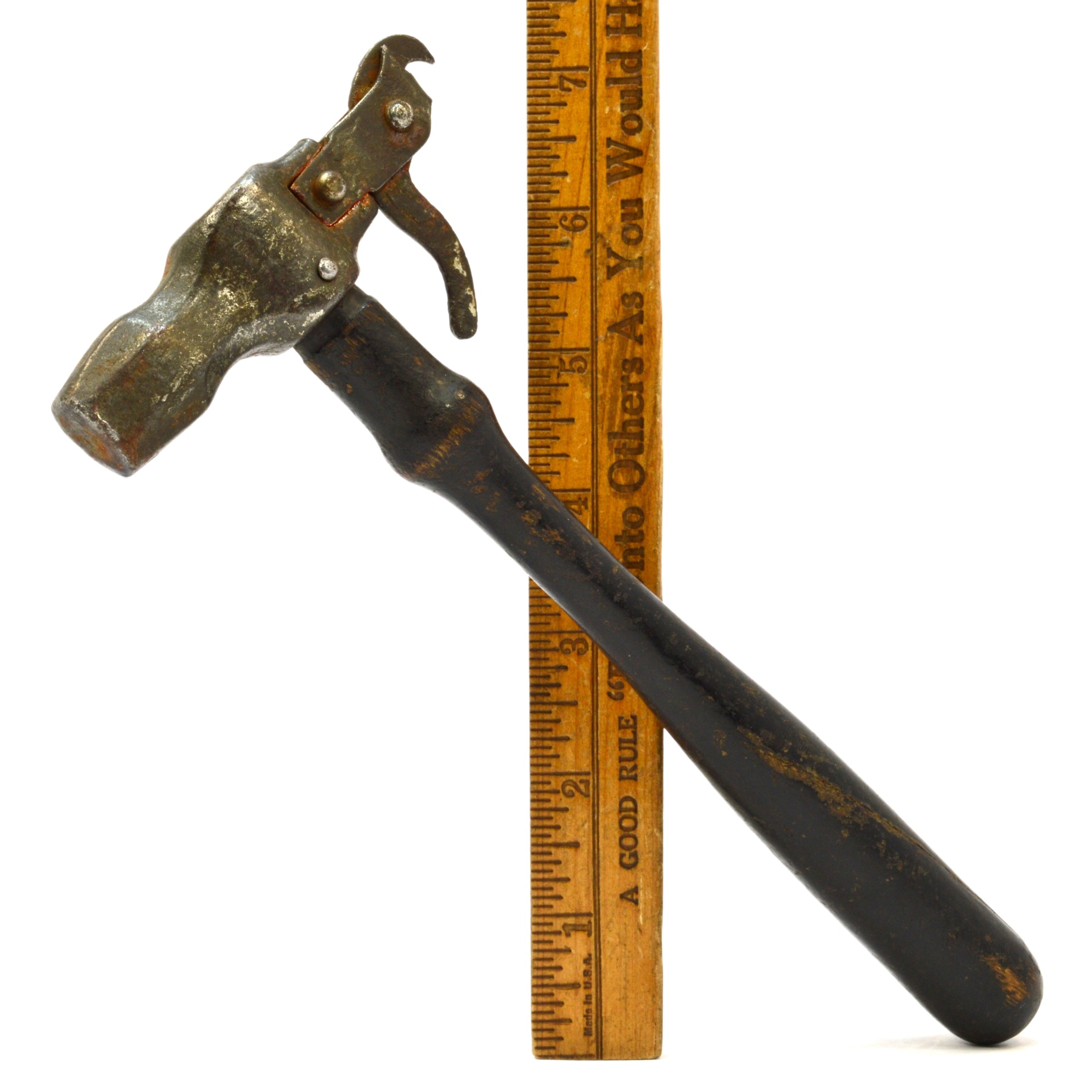 Vintage 5 oz Antique Tack Hammer with Unique Staple Puller End - Dated MAY 17 - Perfect for Upholstery, Leatherworking & DIY Crafts