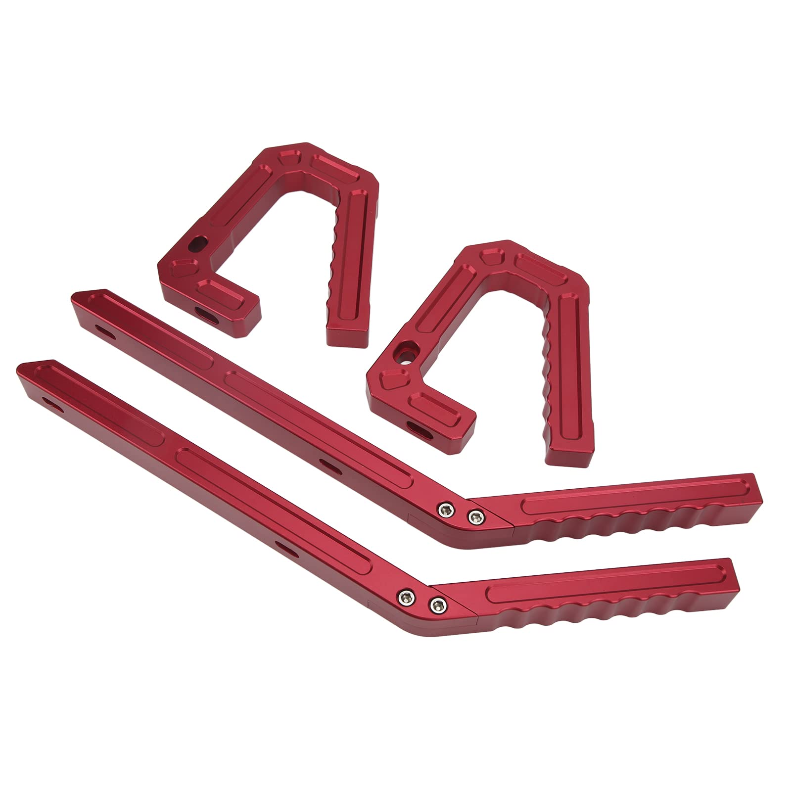 Aramox Aluminum Front & Rear Grab Bar Handle Kit - Heavy Duty Car Accessories Replacement for Jeep Wrangler JK 2007-2018 (Red) - Perfect for Off-Roading & Easy Entry/Exit