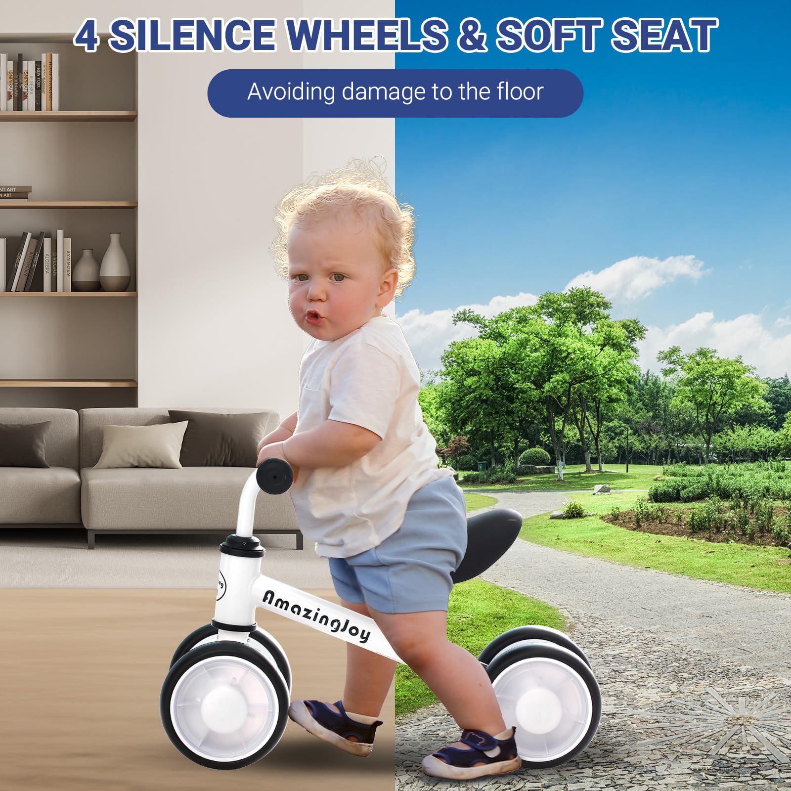 Baby Balance Bike for 1-2 Year Olds - Adjustable Seat & Lights | First Ride Toy for Toddlers | Perfect Birthday Gift