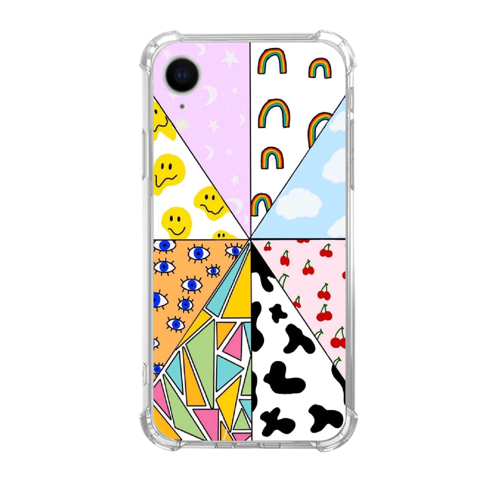 Trendy Hippie Indie Collage iPhone XR Case - Colorful Aesthetic TPU Bumper Cover for Women, Men & Teens - Perfect for Music Festivals, Travel & Everyday Style