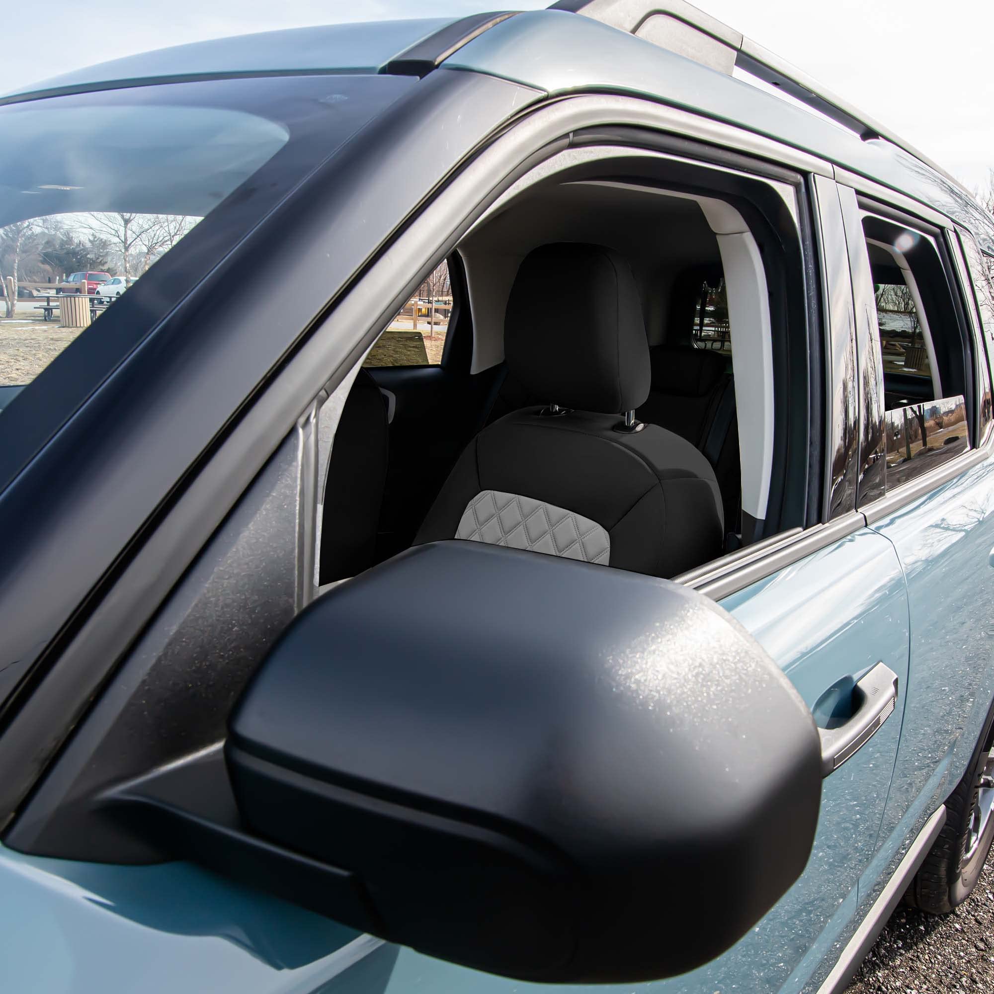 FH Group Custom Fit Neoprene Seat Covers for 2021-2022 Ford Bronco Sport - Water Resistant Neosupreme Full Set (Gray) | Perfect for Off-Roading, Camping & Daily Commute