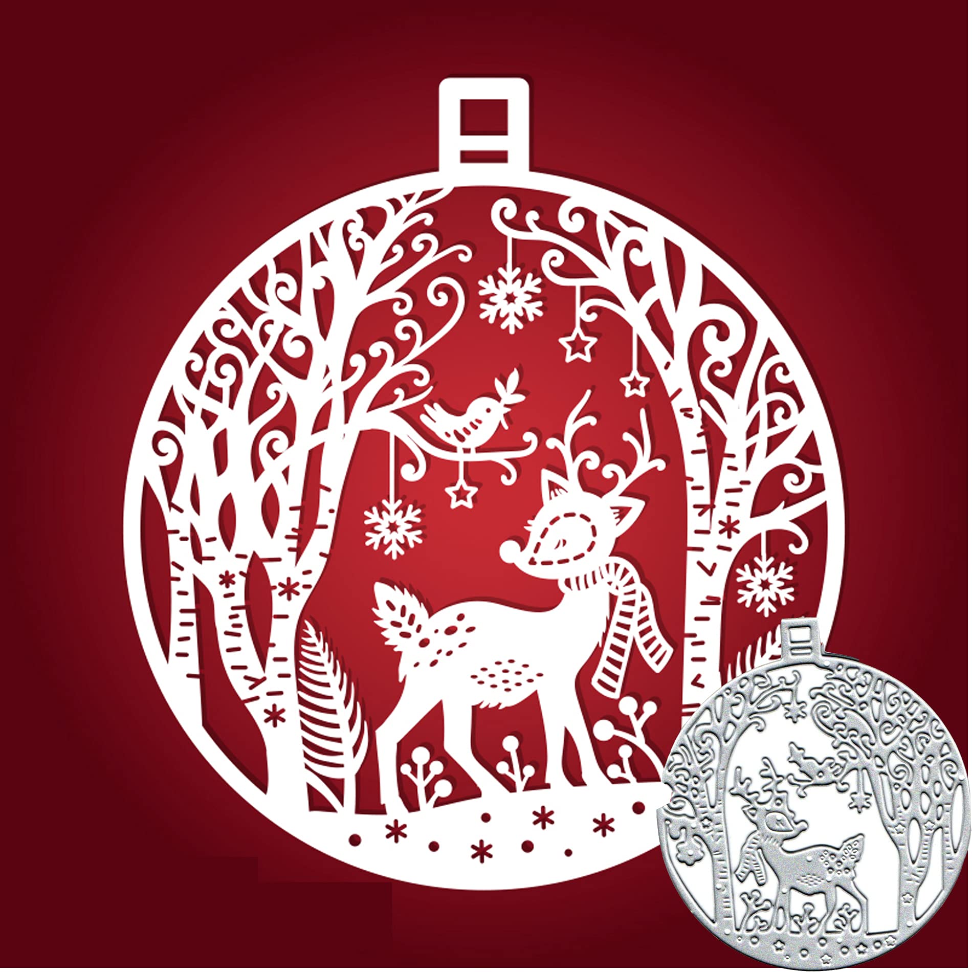 Christmas Embossing Metal Cutting Dies - Hollow Xmas Ball Stencils for DIY Card Making, Scrapbooking & Photo Decoration | Perfect for Holiday Crafts, Greeting Cards & Gift Tags