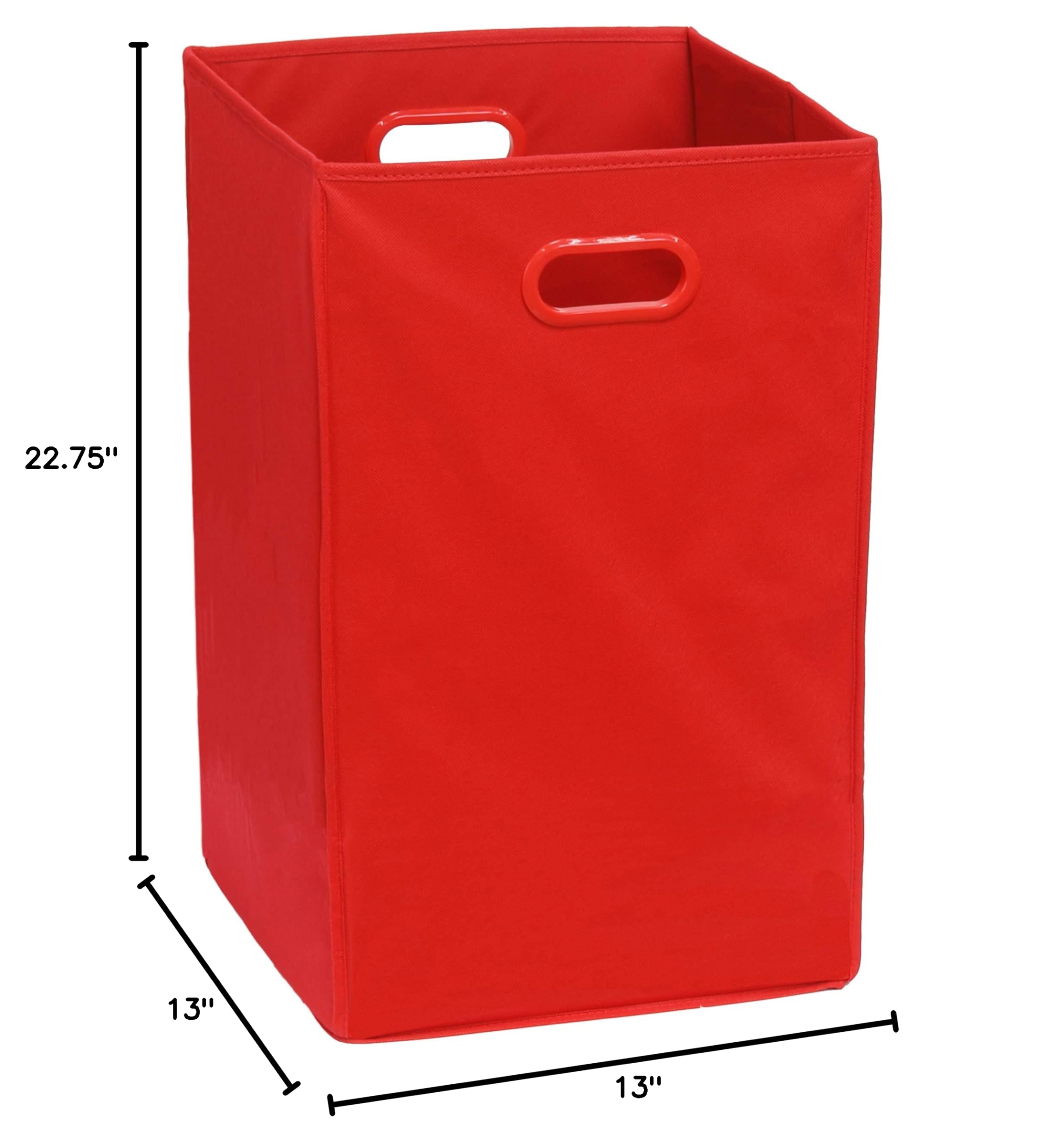 Foldable Laundry Hamper Basket for Closet - Collapsible Clothes Storage Organizer with Handles, Portable Red Laundry Bin for Bedroom, Bathroom, Dorm & Travel