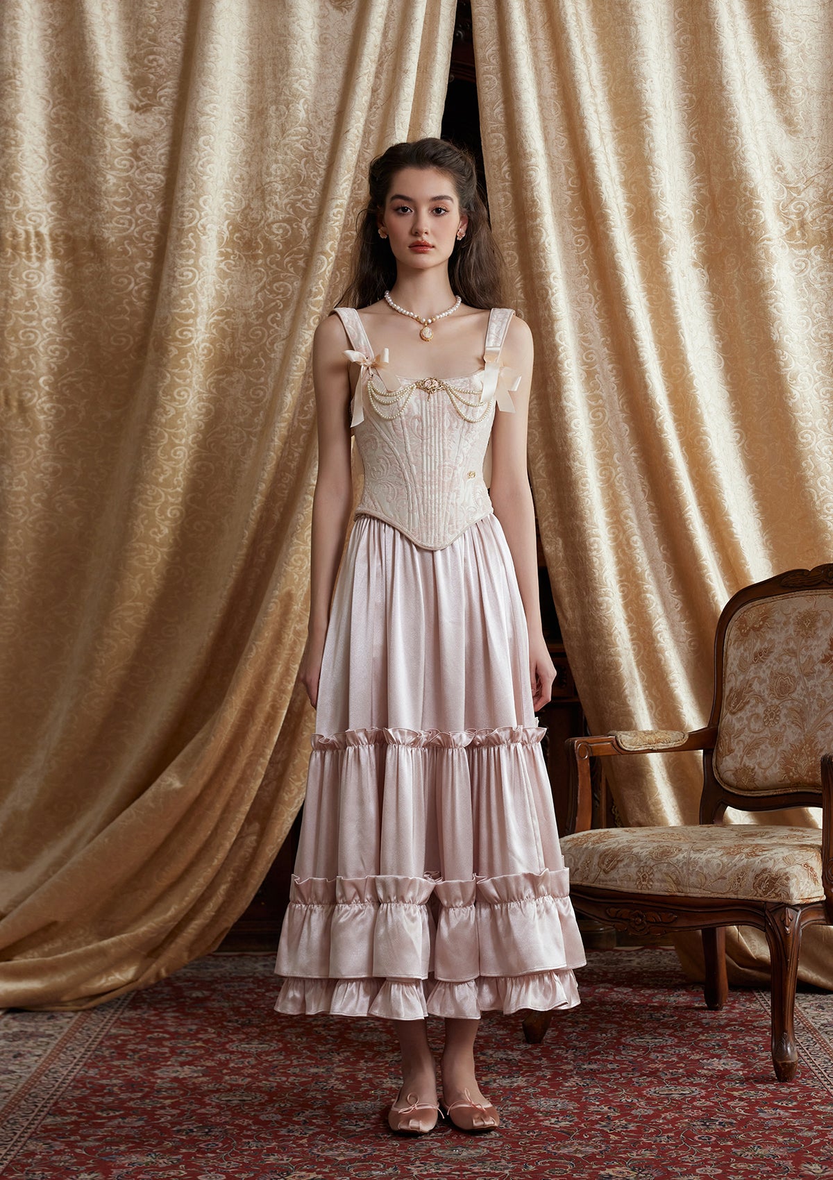 Princess Cynthia Skirt for Women - Elegant Flowy Midi Skirt with Elastic Waist | Perfect for Parties, Weddings & Special Occasions