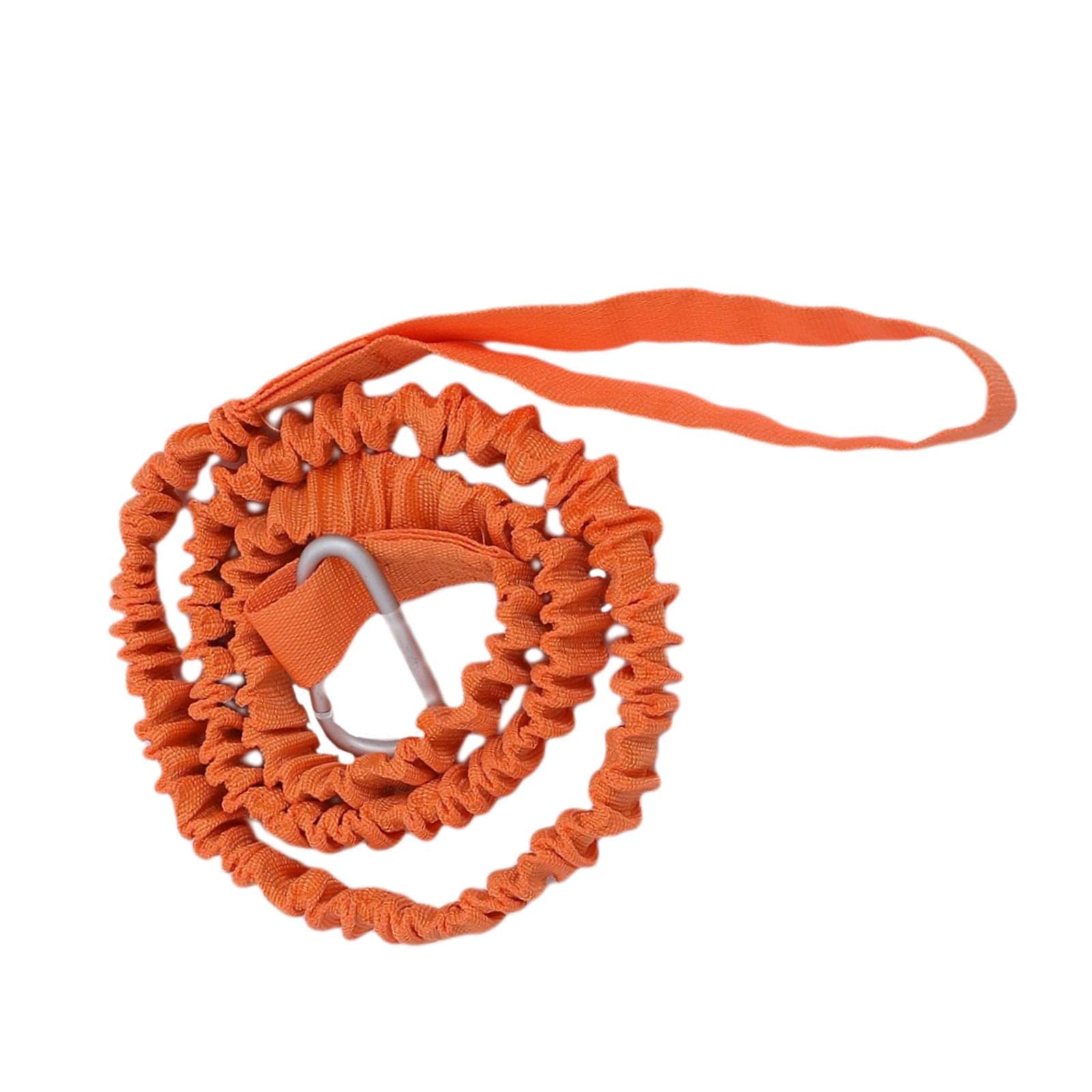 Premium Stretchable Kayak Paddle Leash - 1.5m Surfboard Bungee Cord, Fishing Pole Holder & Boat Traction Rope - Secure Lanyard for Kayaking, Surfing, Fishing & Boating - Orange