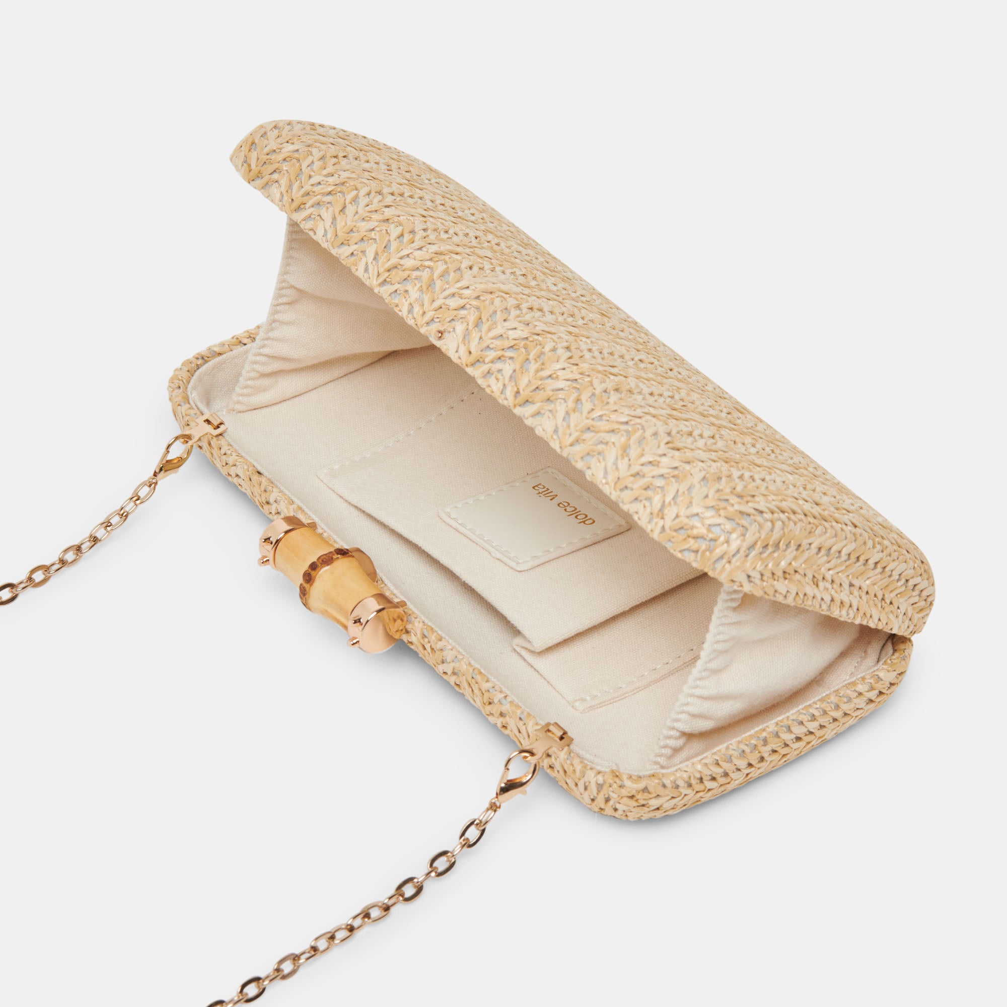 SOLACE CLUTCH NATURAL RAFFIA Handbag - Women's Woven Straw Purse for Summer Beach, Vacation & Outdoor Events - Fashionable Boho Shoulder Bag