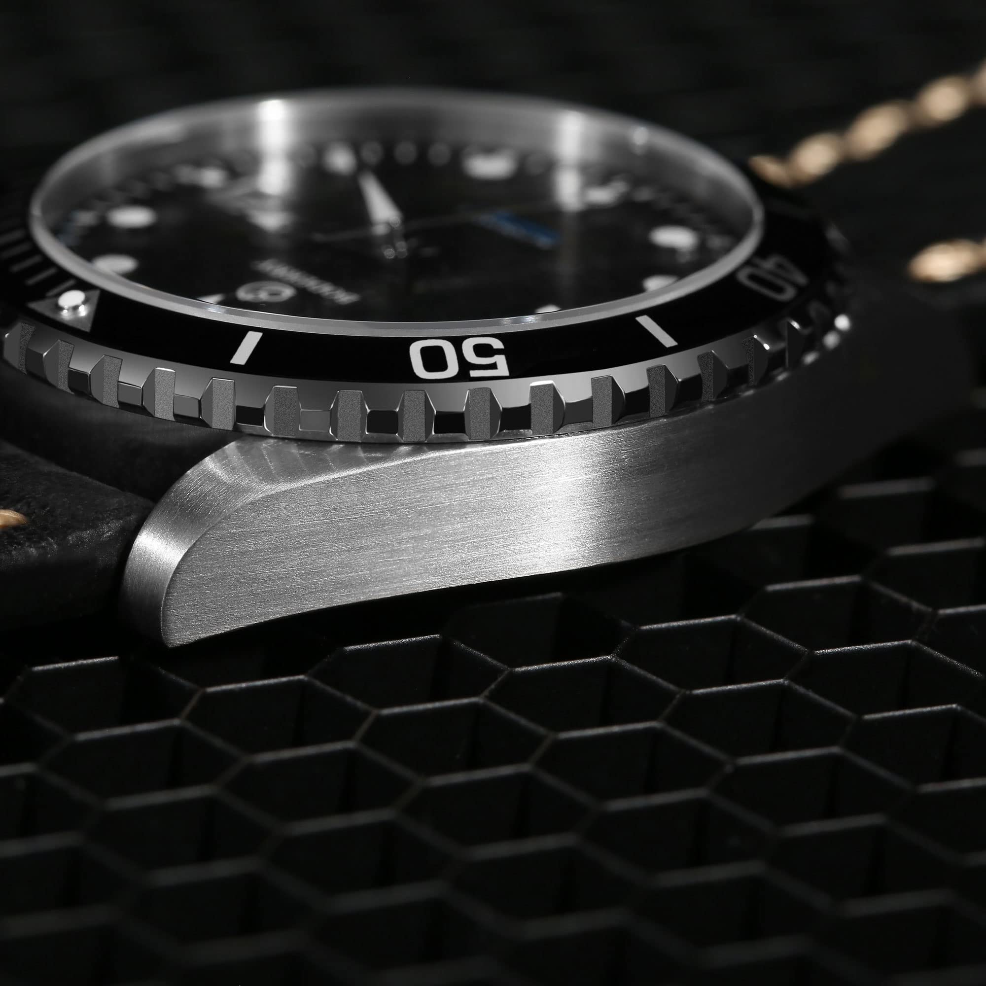 BODERRY Men's Japanese Automatic Diver Watch - Titanium Case, Sapphire Crystal, 100M Waterproof, Swiss Super Luminova, Screw Down Crown - Perfect for Scuba Diving, Swimming & Outdoor Adventures