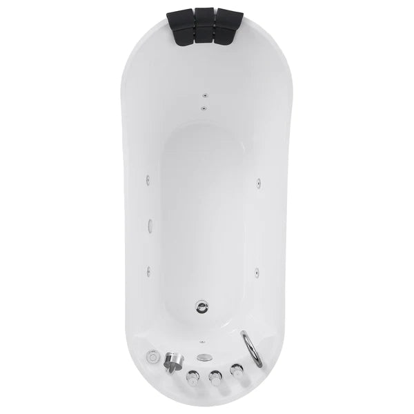 Empava 67-Inch Freestanding Jetted Bathtub - White Acrylic Soaking Tub with Massage Jets (Model 67AIS09) - Perfect for Luxury Bathrooms & Spa Relaxation at Home