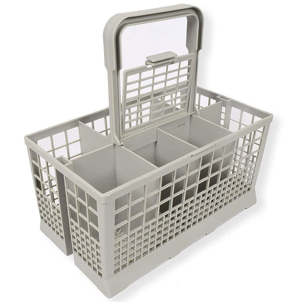 Universal Foldable Dishwasher Cutlery Basket - Replacement Silverware Holder for Kitchen Forks, Spoons & Utensils (Light Grey) | Durable Dishwasher Accessory for Organized & Efficient Cleaning