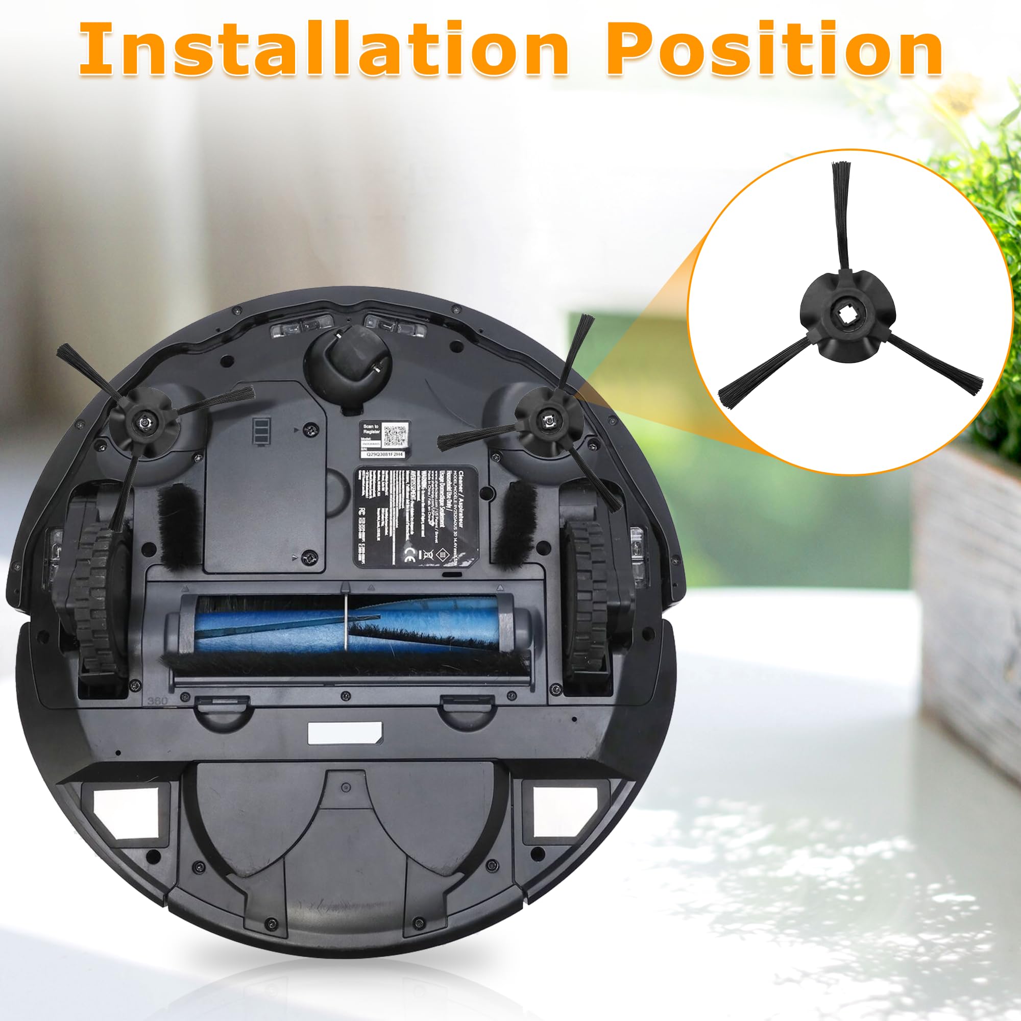 8 Pack Replacement Side Brushes Compatible with Shark Matrix Robot Vacuum RV2310/RV2310AE/AV2310/AV2310AE/RV2300/RV2300S/RV2320S/UR2350AE - Perfect for Hardwood Floors & Pet Hair Cleaning