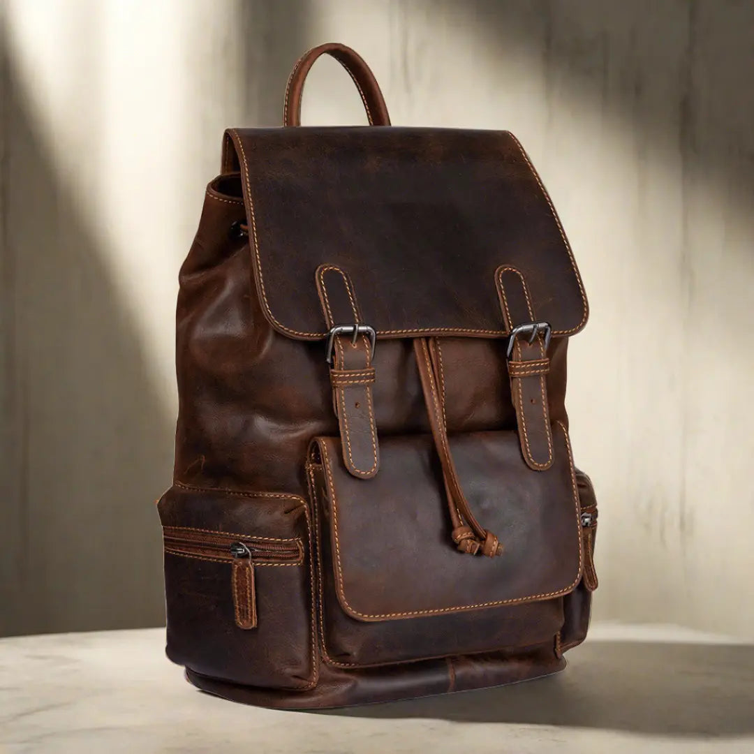 Premium Genuine Leather Backpack for Men & Women - Stylish & Durable Travel, Work & School Bag - Greenwood Edmonton Collection