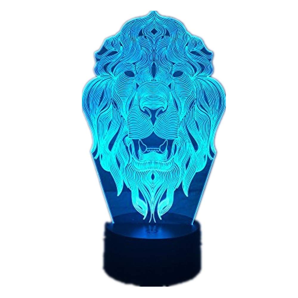 7-Color Changing 3D Lion Face LED Night Light - Animal-Themed Desk Lamp for Kids Room, Nursery, Bedroom Decor & Home Decoration | Perfect for Nighttime Reading, Relaxation & Creating Cozy Atmosphere
