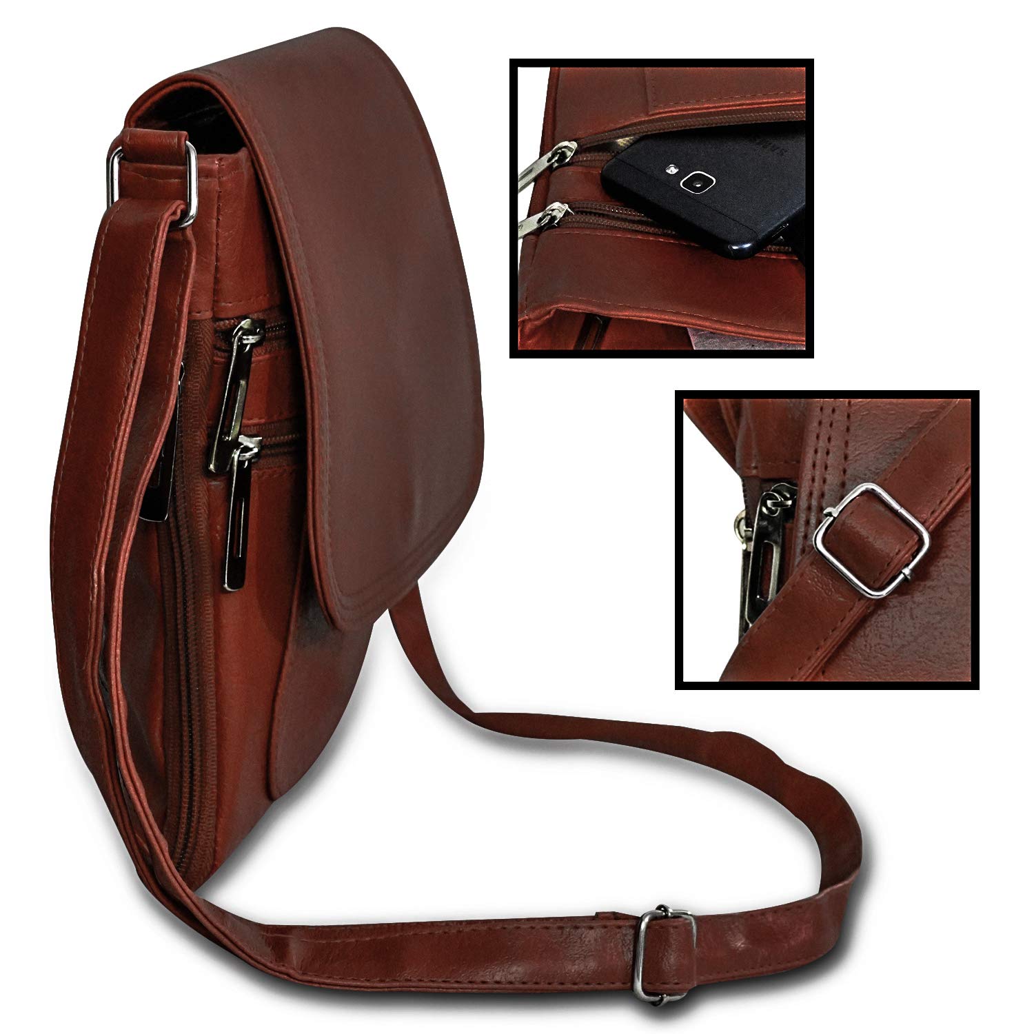 METIN Women's Crossbody Messenger Bag - Stylish Leather Shoulder Sling Purse for Travel & Outdoor (SL101, Pink) | Perfect for Daily Commute, Shopping & Weekend Adventures