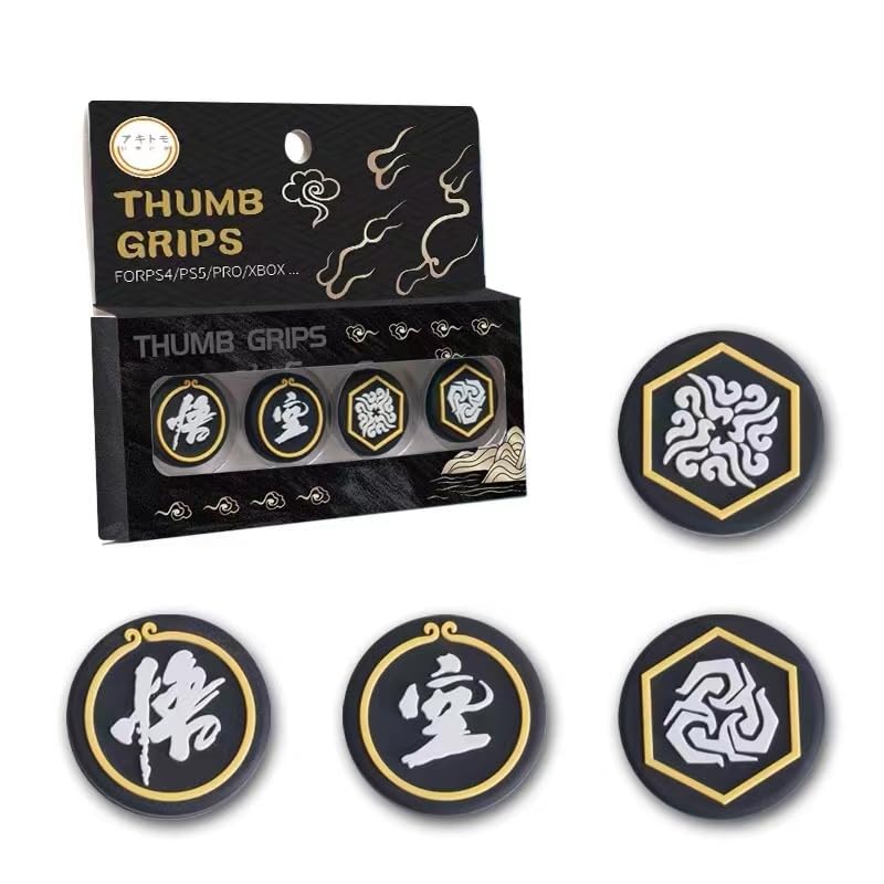 ECHZOVE Switch Pro Thumb Grips - Compatible with PS5, PS4, Xbox - Black Myth Wukong for Gaming