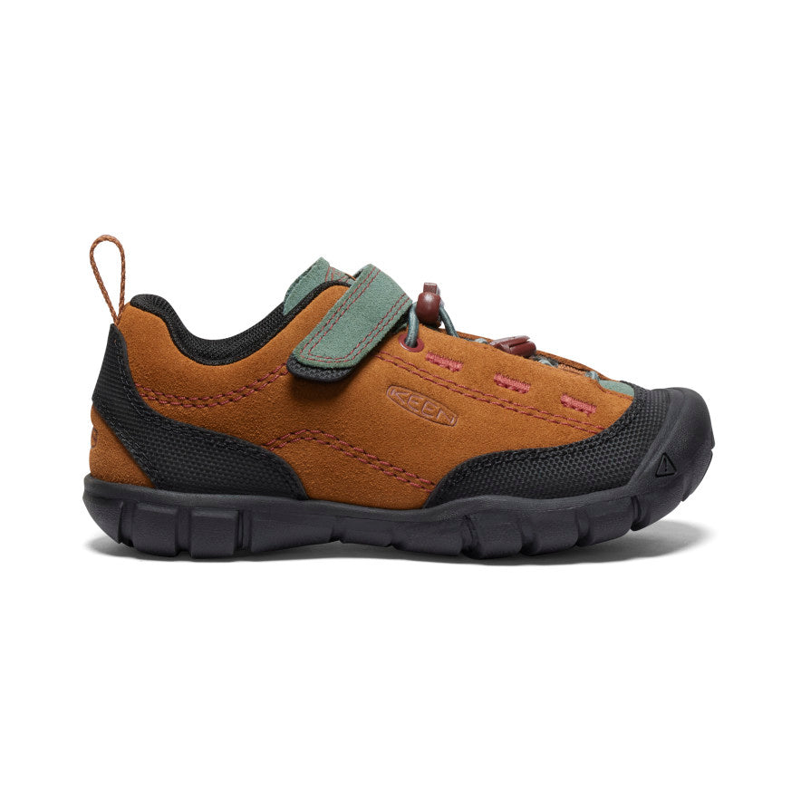 KEEN Jasper II Kids' Hiking Shoes - Maple/Dark Forest - Comfortable & Durable Outdoor Footwear for Boys & Girls - Perfect for Hiking, Camping, and Everyday Adventures