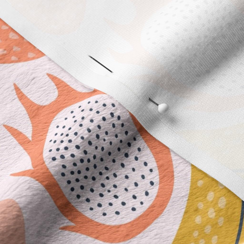 Summer Fruit Orange Citrus Printed Minky Fabric - Soft Plush Fat Quarter for Sewing Baby Blankets, Quilt Backing & DIY Home Decor - Spoonflower Premium Fabric for Nursery, Crafts & Cozy Projects