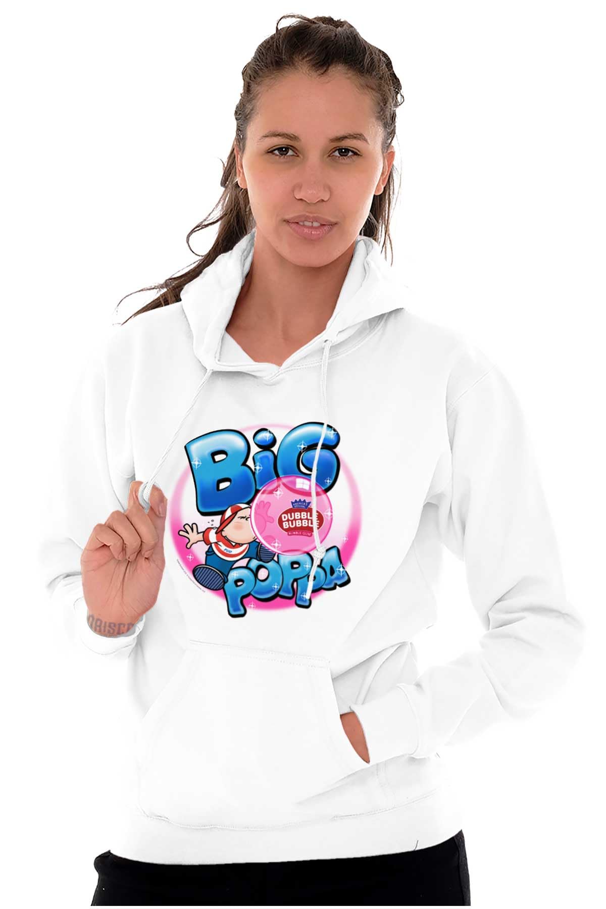 Brisco Brands Airbrushed Dubble Bubble Big Poppa Hoodie Sweatshirt for Women & Men - Trendy Streetwear for Casual Outfits, Hip Hop Fashion & Urban Lifestyle