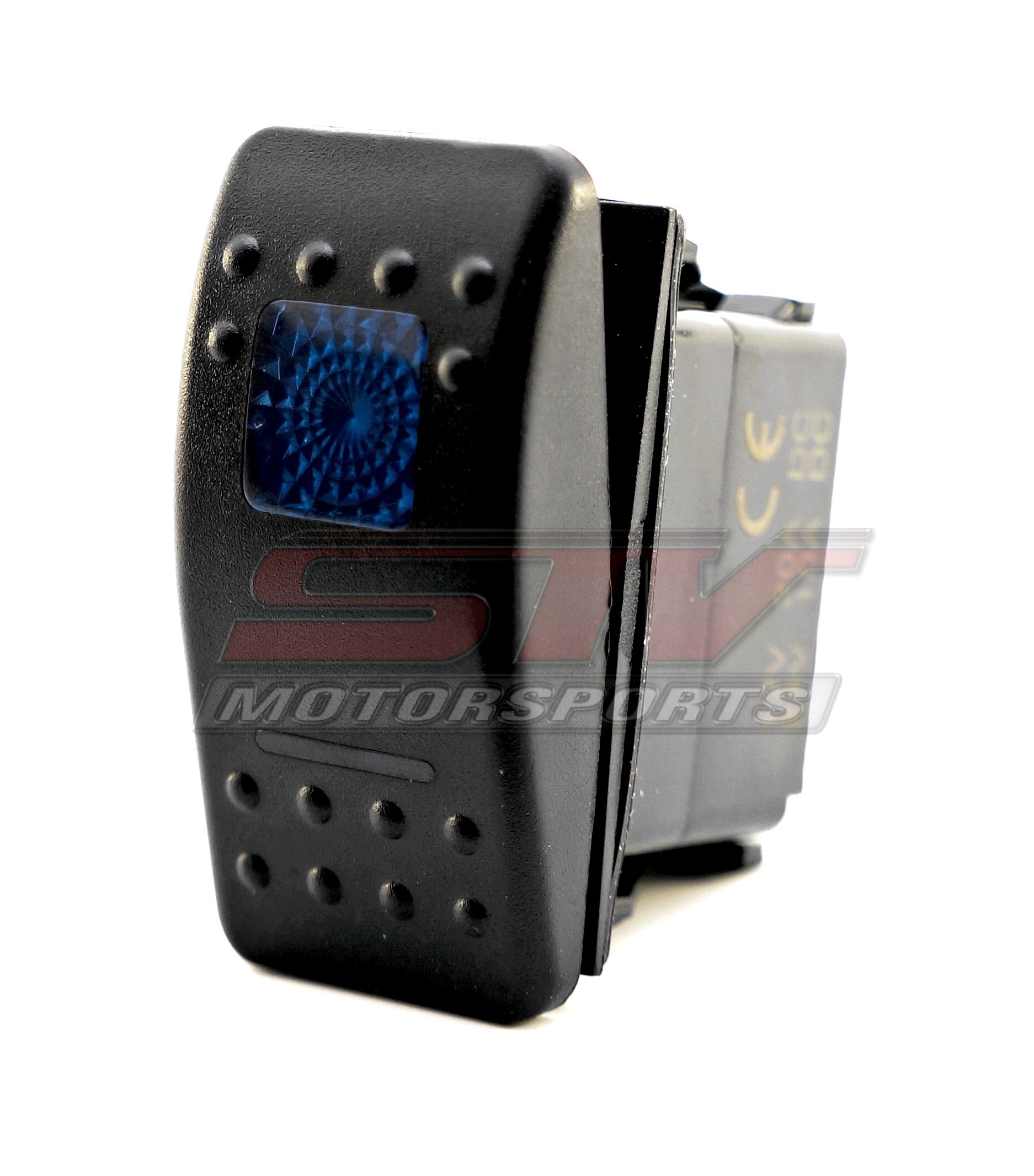 STVMotorsports Blue 12V LED Rocker Switch - 3 Positions (ON/ON/OFF), 6 Pin Waterproof Toggle Switch for Off-Road LED Light Bars, Fog Lights & Marine Applications
