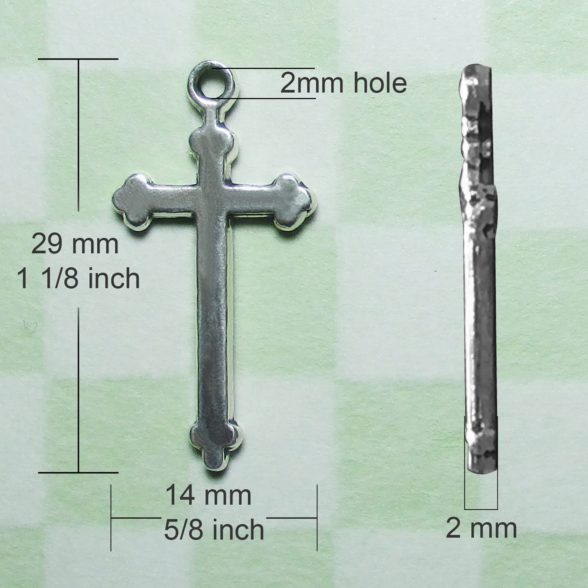 68-200pcs Mini Silver Cross Charms Bulk - 1 Inch Small Cross Pendants for Jewelry Making, Bracelet Crafts - Heather's CF Variety Beads for Men & Women (Perfect for DIY Jewelry, Scrapbooking & Gift Making)