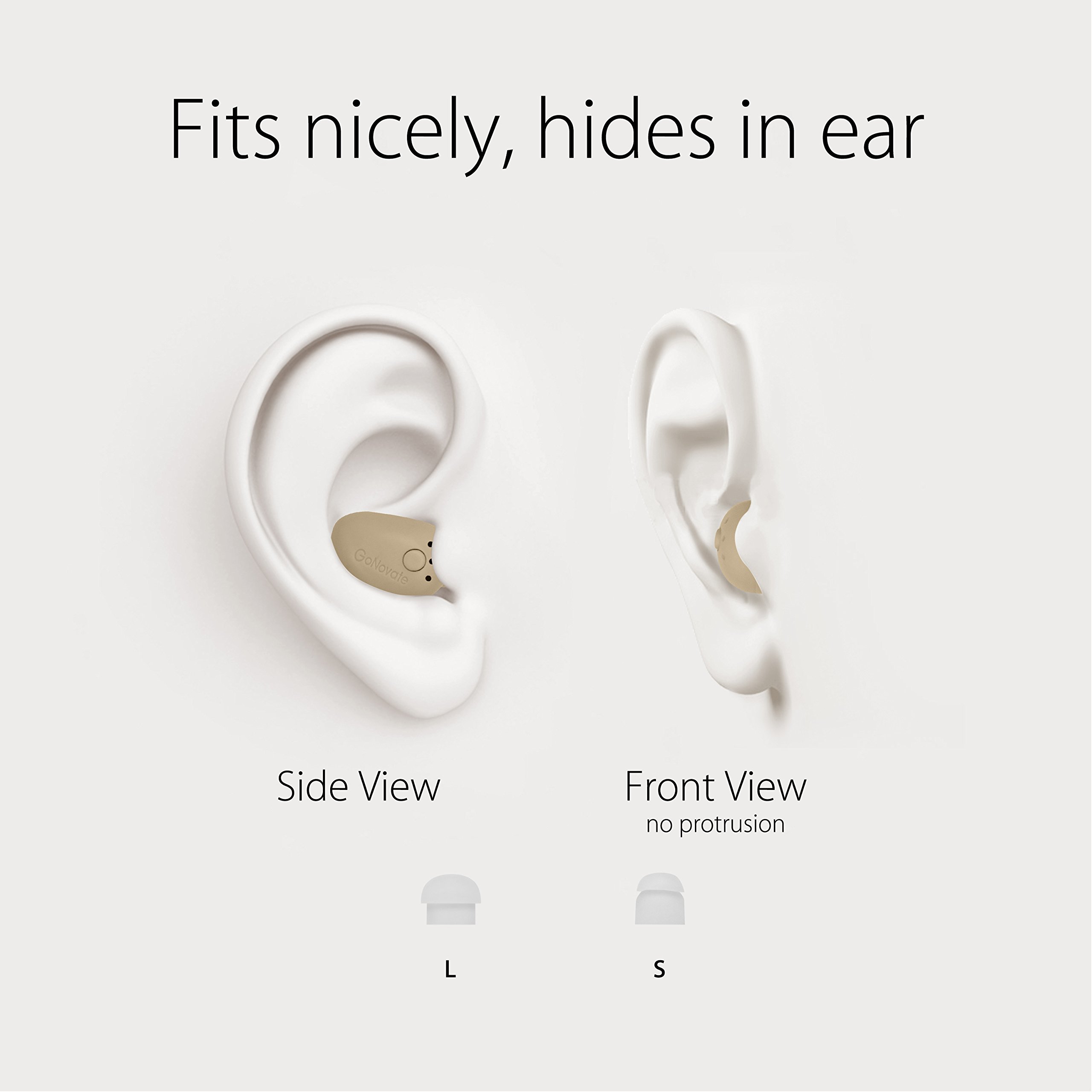 G11 Bluetooth Earpiece - Wireless Mini Invisible Earbuds with 6-Hour Playtime, Magnetic USB Charger & Built-in Mic - Smallest Single Ear Headset for Samsung Galaxy (Beige) - Perfect for Driving, Workouts & Hands-Free Calls