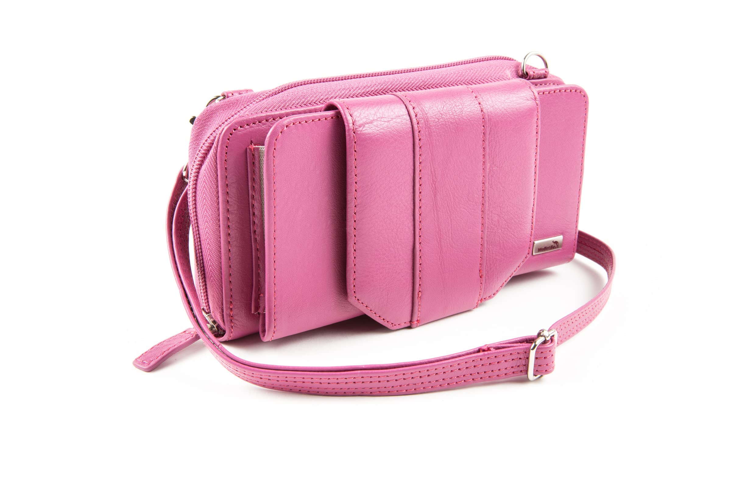 RFID Blocking Leather Wallet for Women - Crossbody Phone Purse with Accordion Design & Pebbled Texture | Perfect for Travel, Shopping & Everyday Use