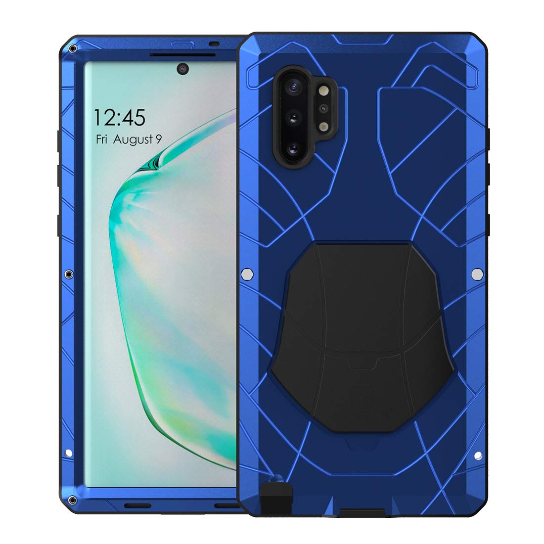 Feitenn Heavy Duty Metal Case for Samsung Galaxy Note 10 Plus/Note 10+ 5G - Military Grade Shockproof Protection with Gorilla Glass Cover & Aluminum Bumper (Blue) | Perfect for Outdoor Adventures, Construction Work & Extreme Sports Protection