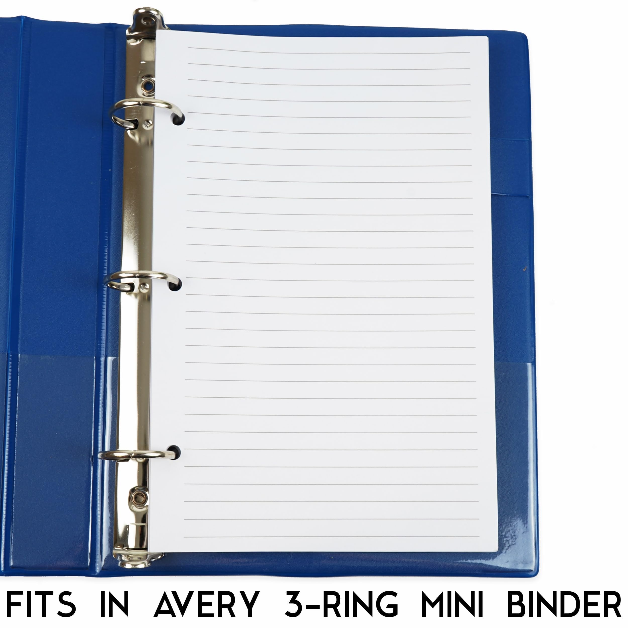 Premium Half Letter Lined Paper - 3-Hole Punched 500 Sheets (1000 Pages) 100 GSM - 5.5