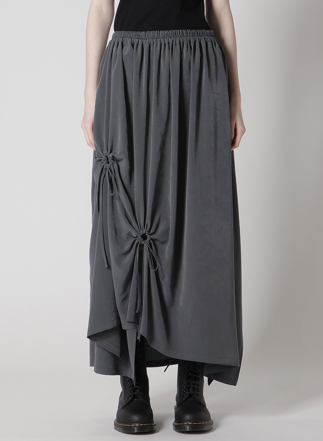 Elegant Crepe de Chine Circle Gathered Skirt - Flowy A-Line Midi Skirt for Women | Perfect for Office Wear, Cocktail Parties & Summer Outfits