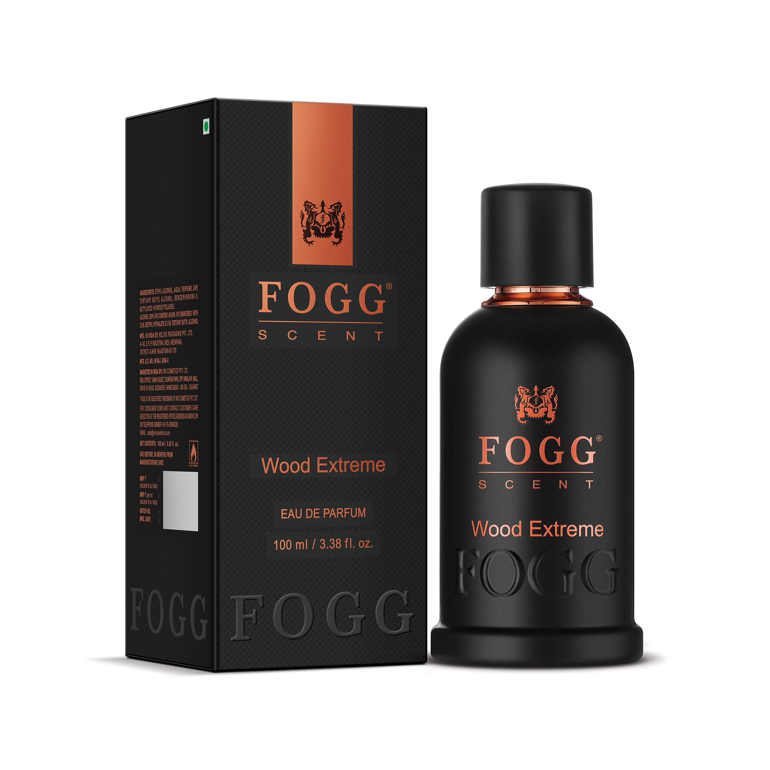 Fogg Scent Wood Extreme Perfume for Men - Long Lasting Fresh & Powerful Eau de Parfum (100ml) - Perfect for Daily Wear, Office & Special Occasions