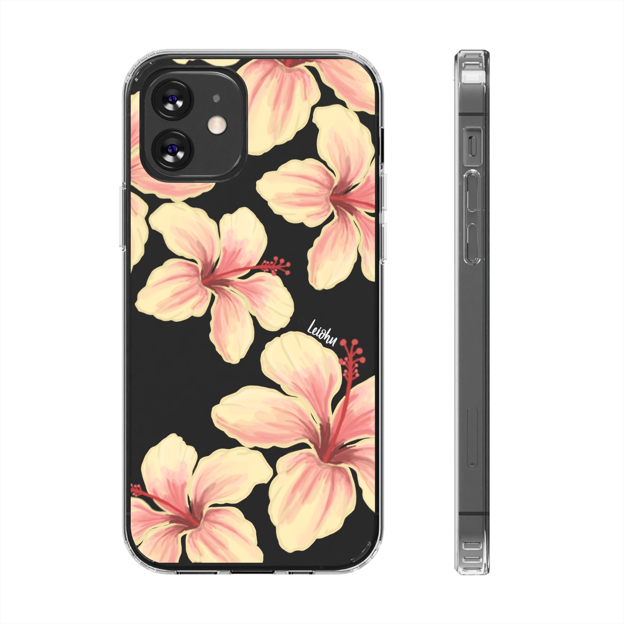 Premium Clear Hibiscus Ke'oke'o Phone Case - Shatterproof Protective Cover for iPhone & Samsung - Perfect for Beach, Travel & Everyday Use