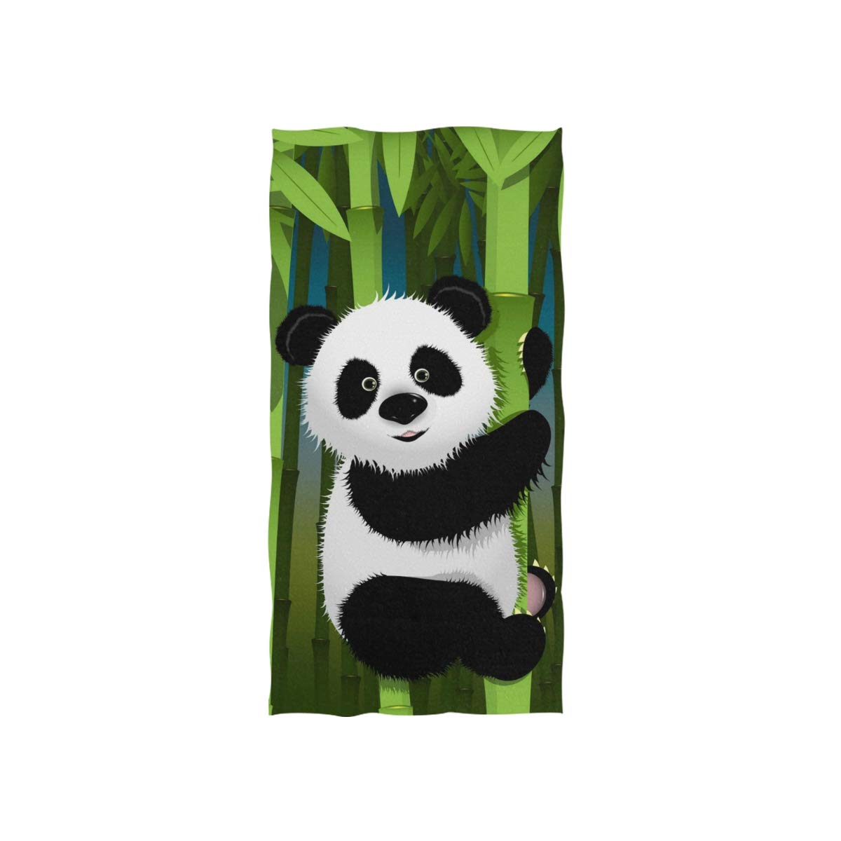 Linomo Cute Panda Bamboo Cotton Hand Towel - Soft Face & Dish Towel for Kids, Girls, Boys & Adults | Perfect for Bathroom, Kitchen & Travel Use