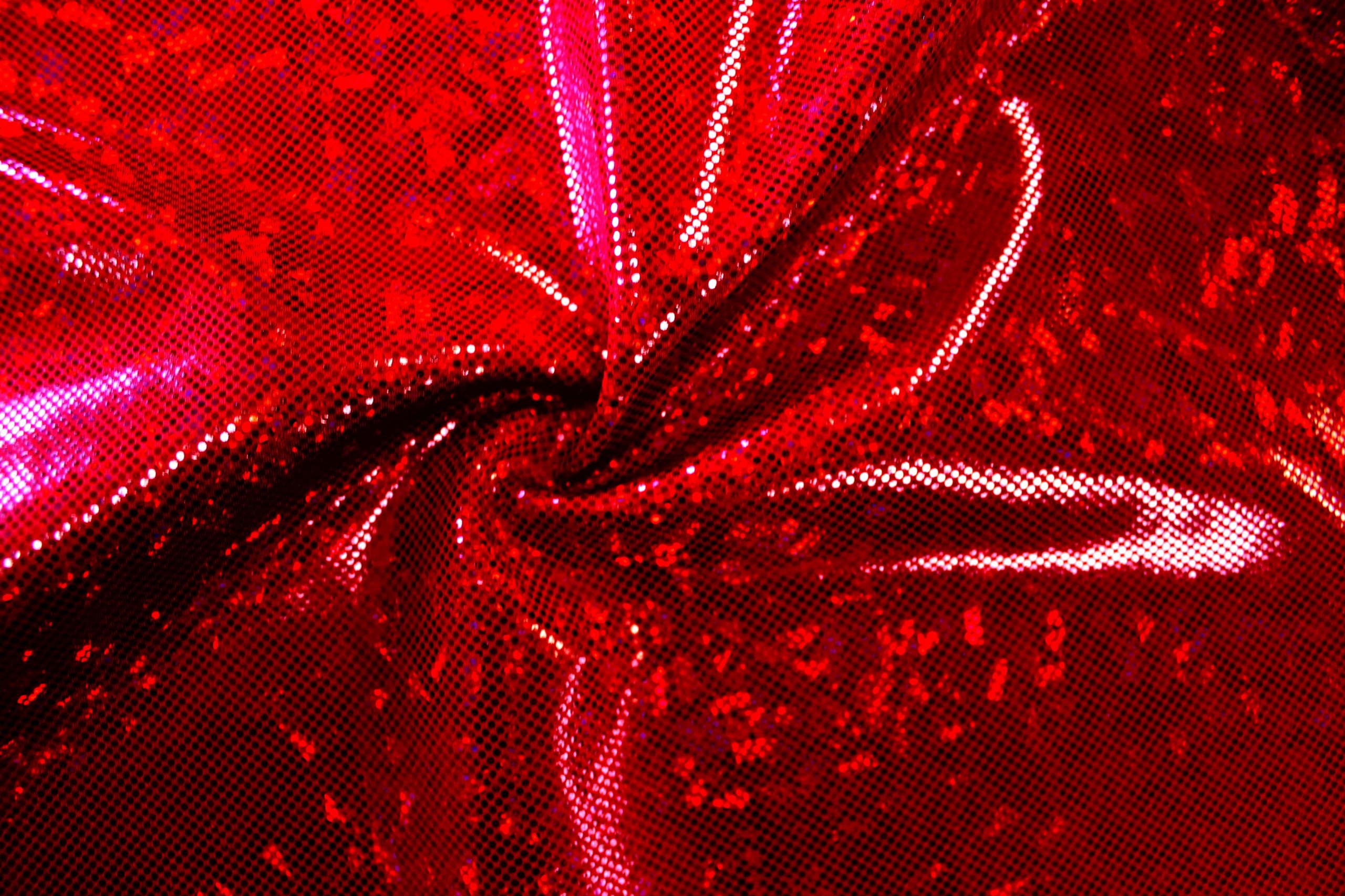Shattered Glass Holographic Red Spandex Fabric - 4-Way Stretch Material for Swimwear, Gymnastics, Dance Costumes - Perfect for Performance Wear, Athletic Apparel & Creative DIY Fashion Projects