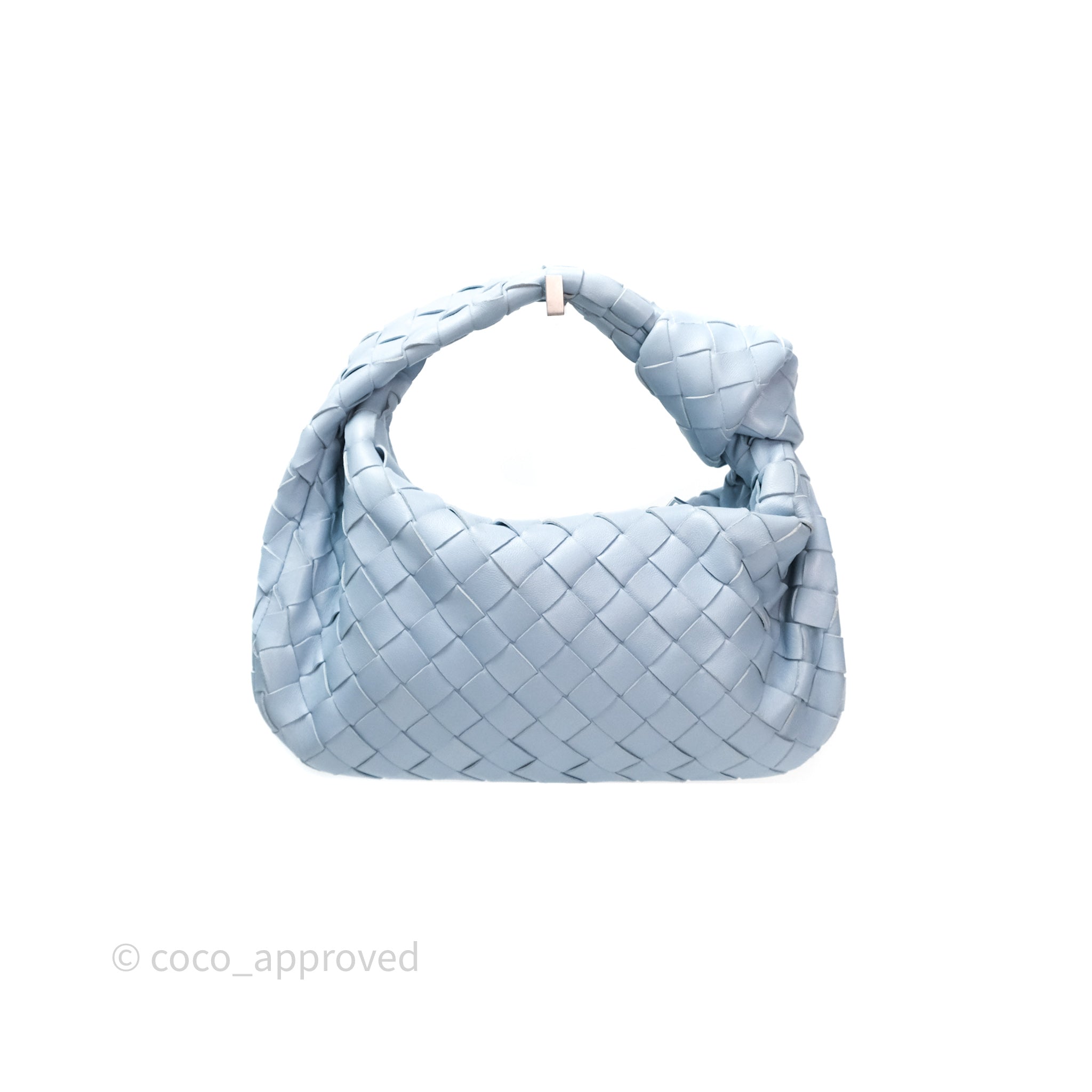 Bottega Veneta Mini Jodie Bag in Ice Lambskin with Silver Hardware - Luxury Crossbody Purse for Women, Perfect for Date Night & Evening Events