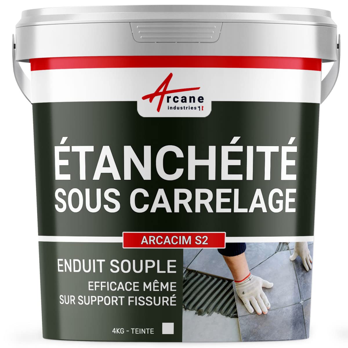 ARCACIM S2-4 kg Waterproof Tile Underlayment Coating - White | ARCANE INDUSTRIES | Ideal for Bathroom, Kitchen & Shower Tile Installation