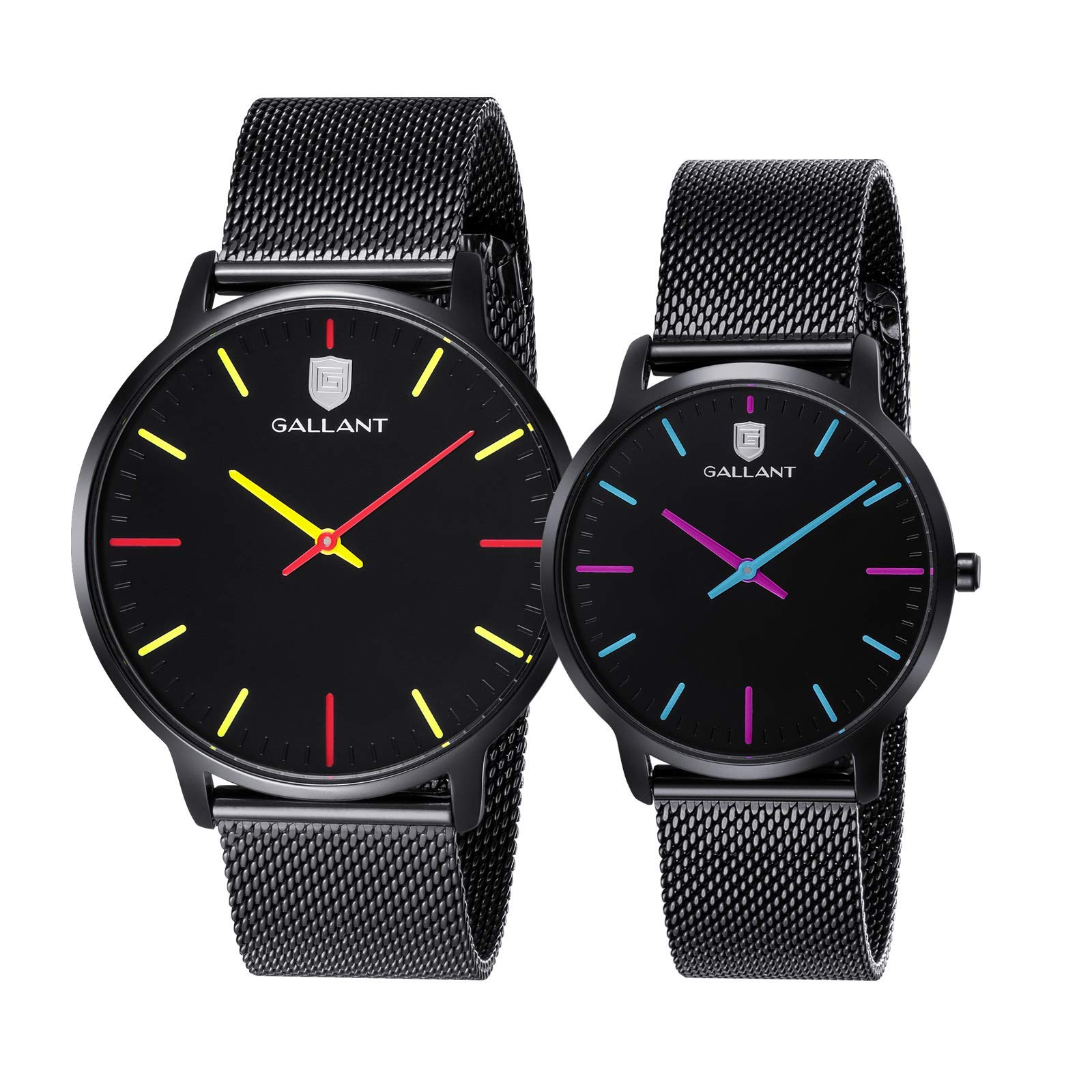 **Stylish Quartz Couple Watches for Men & Women - Ultra Thin Classic Mesh Steel Bracelet - Perfect Matching His & Hers Lovers Gift Set - Ideal for Anniversaries, Weddings & Romantic Occasions**