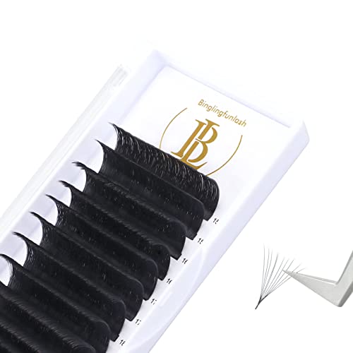 Binglingfunlash Eyelash Extensions - 0.07mm Thick DD Curl 12mm Easy Fan Volume Lashes for Self Blooming | Professional Salon & DIY Home Use | Perfect for Weddings, Parties & Special Occasions